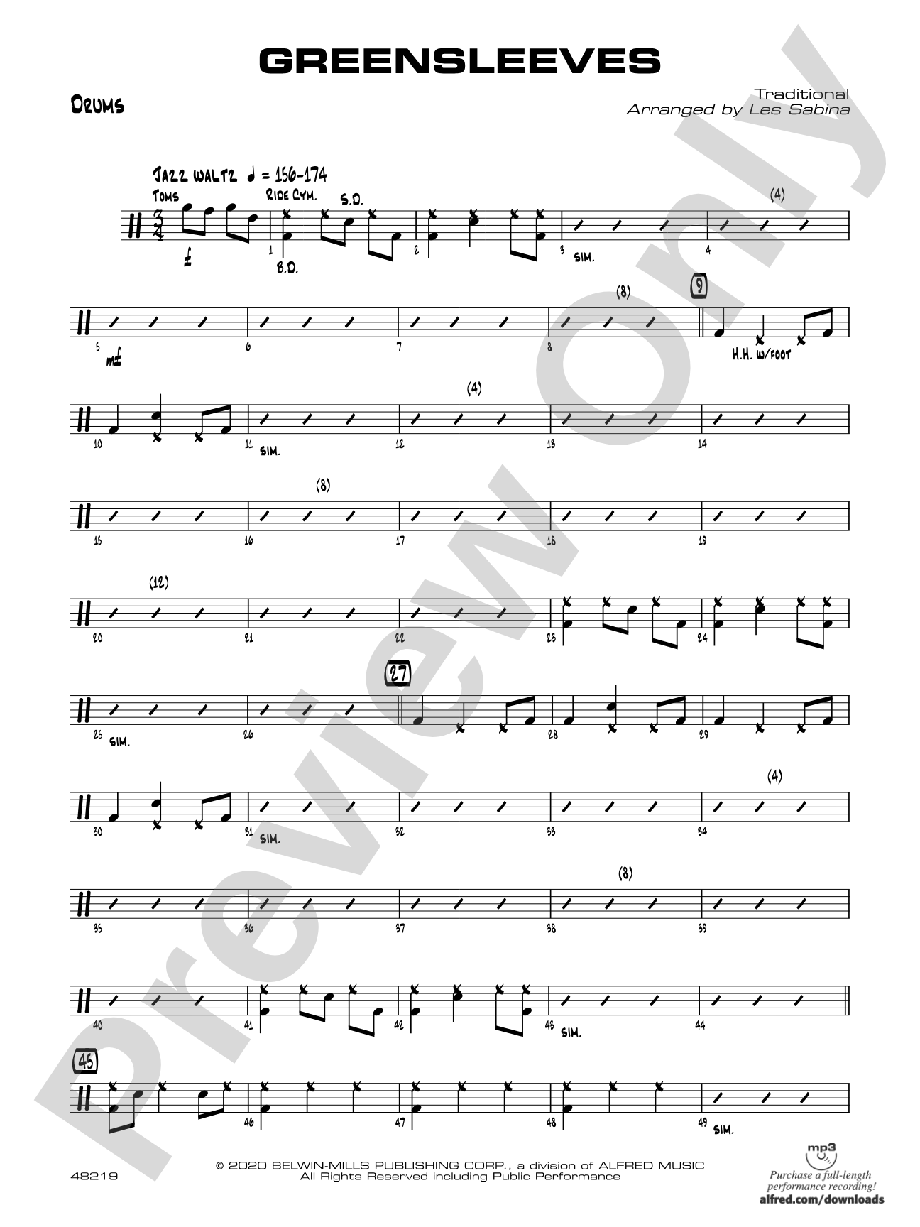 Greensleeves: Drums