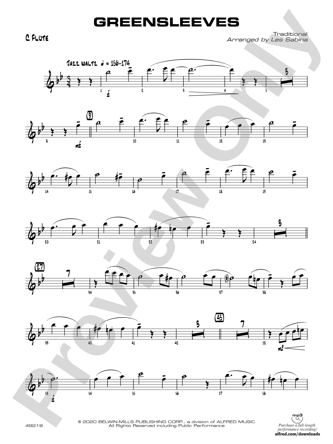 Greensleeves: Flute