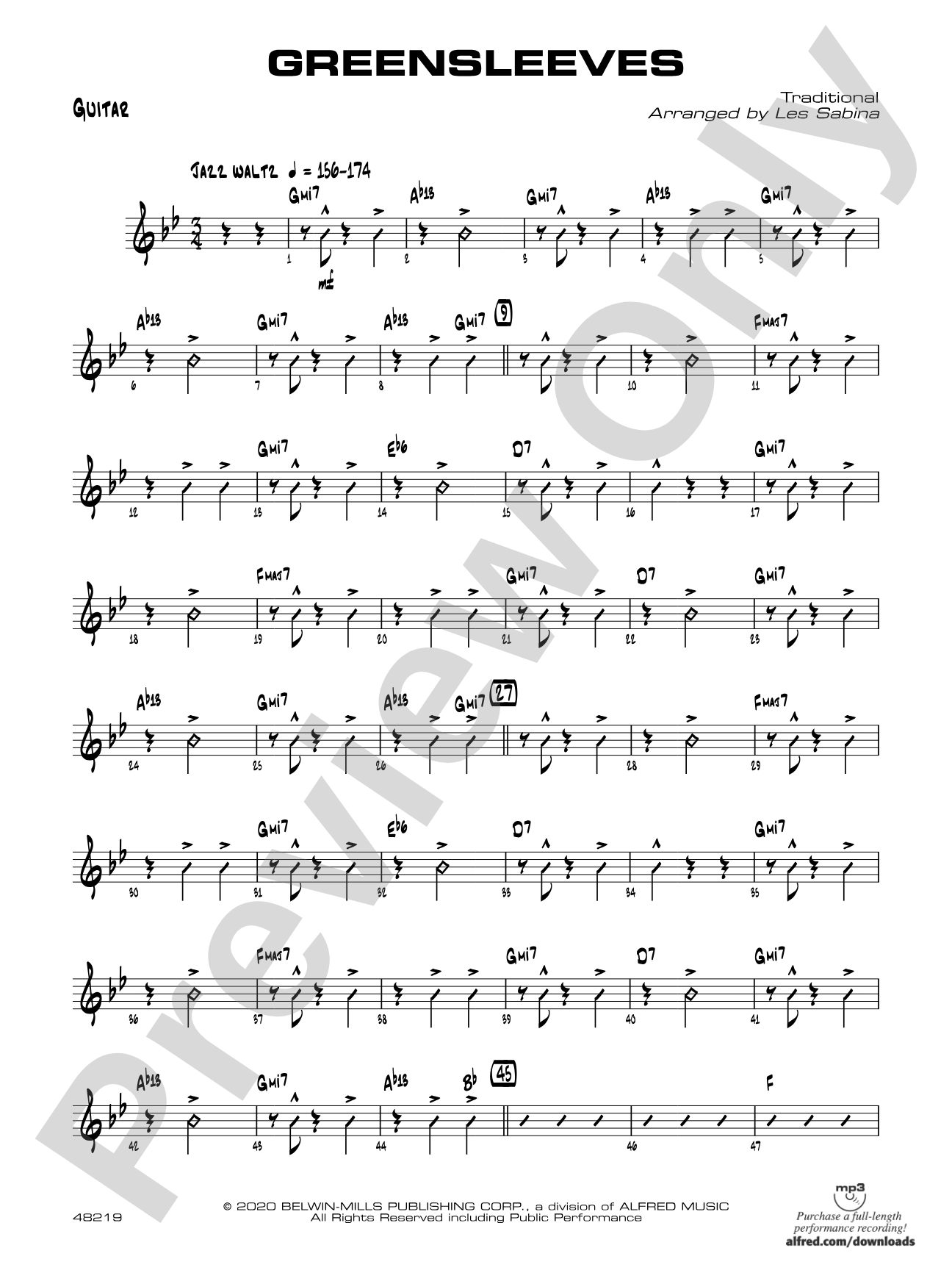 Greensleeves: Guitar