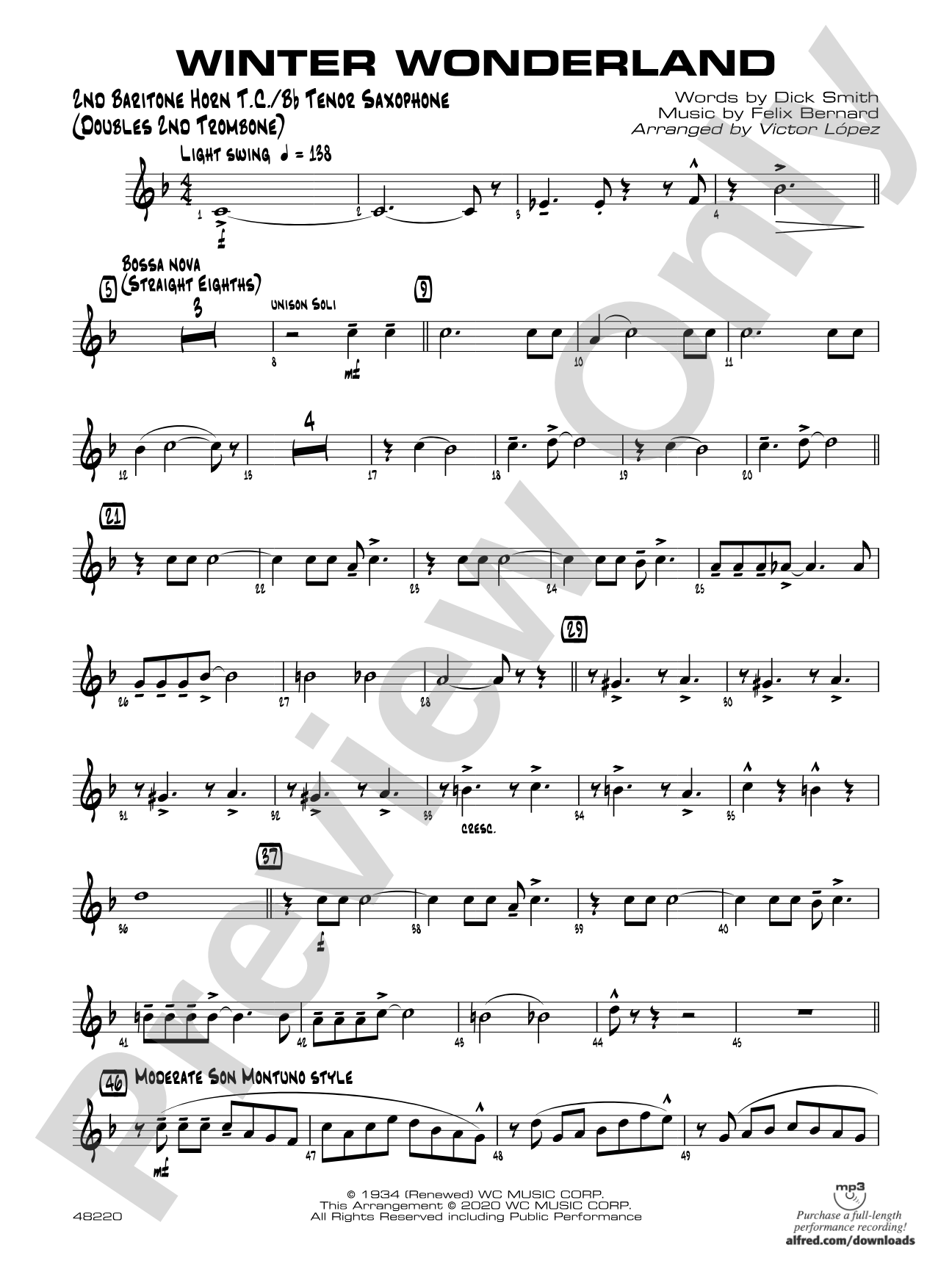 Winter Wonderland: 2nd Baritone T.C.