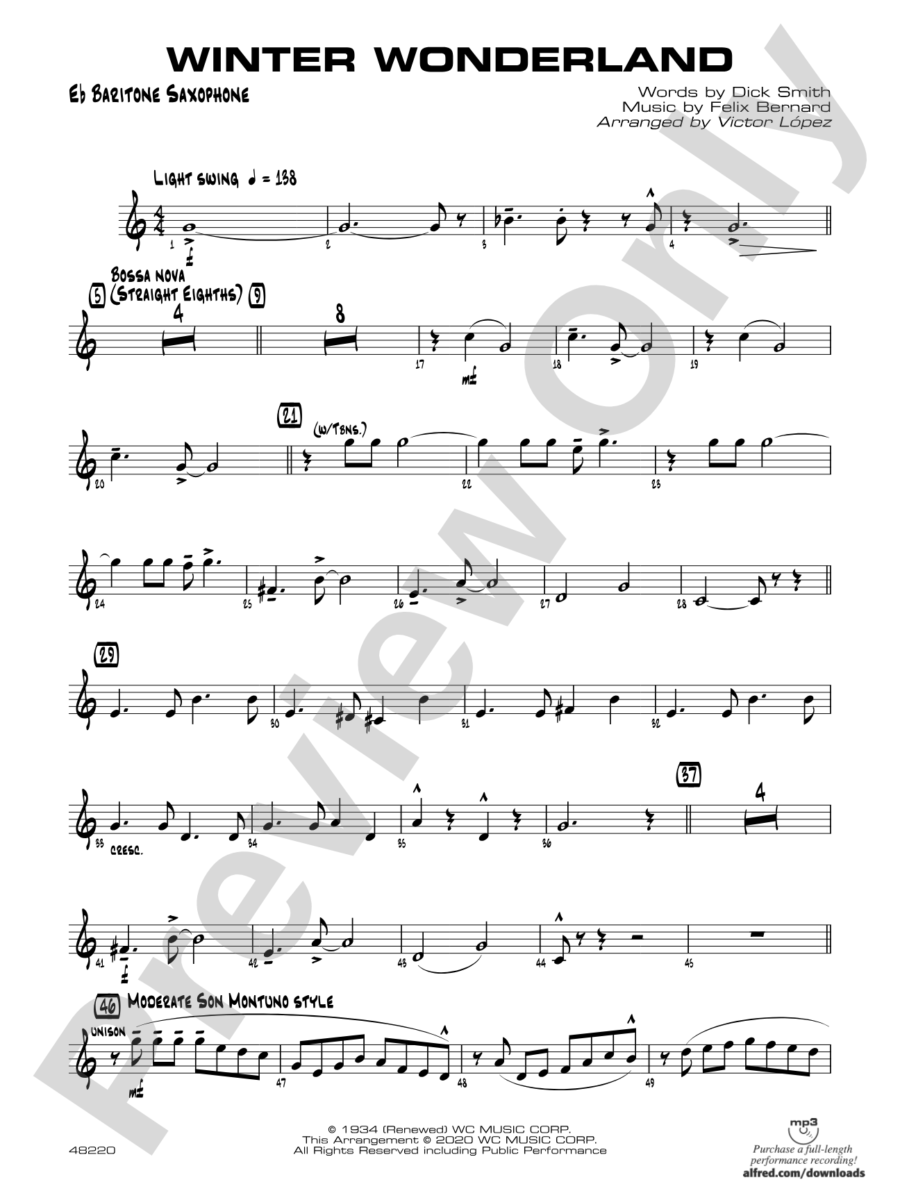 Winter Wonderland: E-flat Baritone Saxophone
