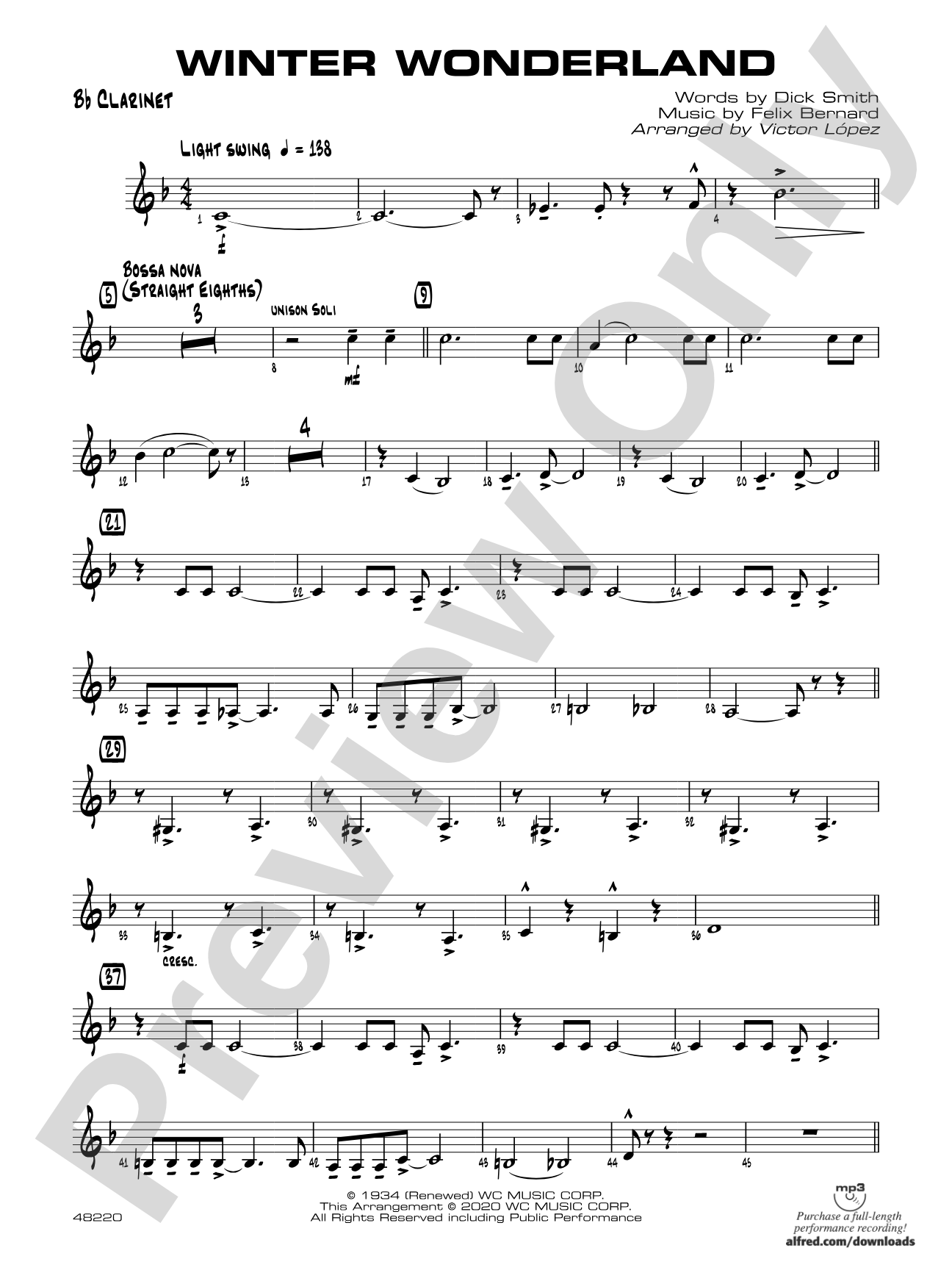 Winter Wonderland: 1st B-flat Clarinet