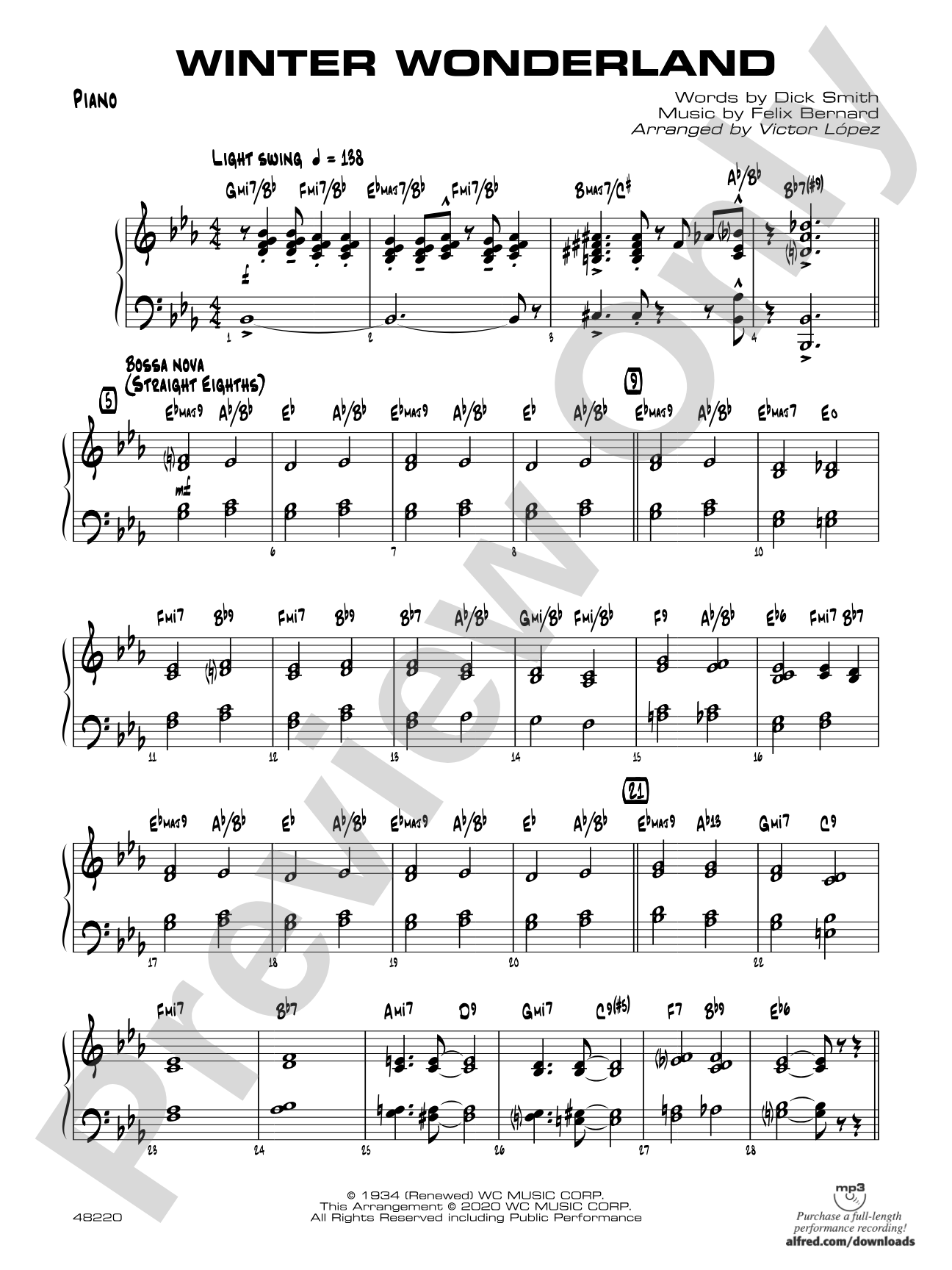 Winter Wonderland: Piano Accompaniment