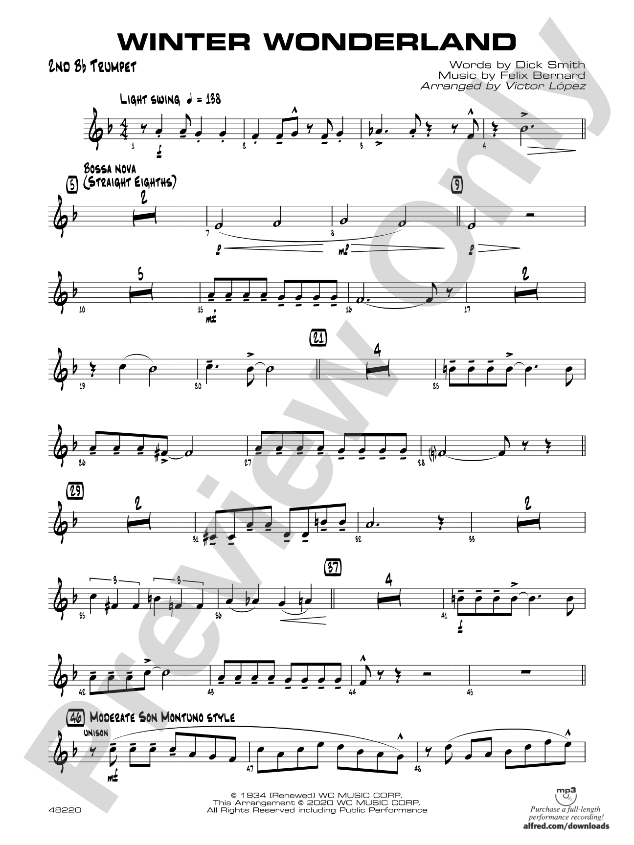 Winter Wonderland: 2nd B-flat Trumpet