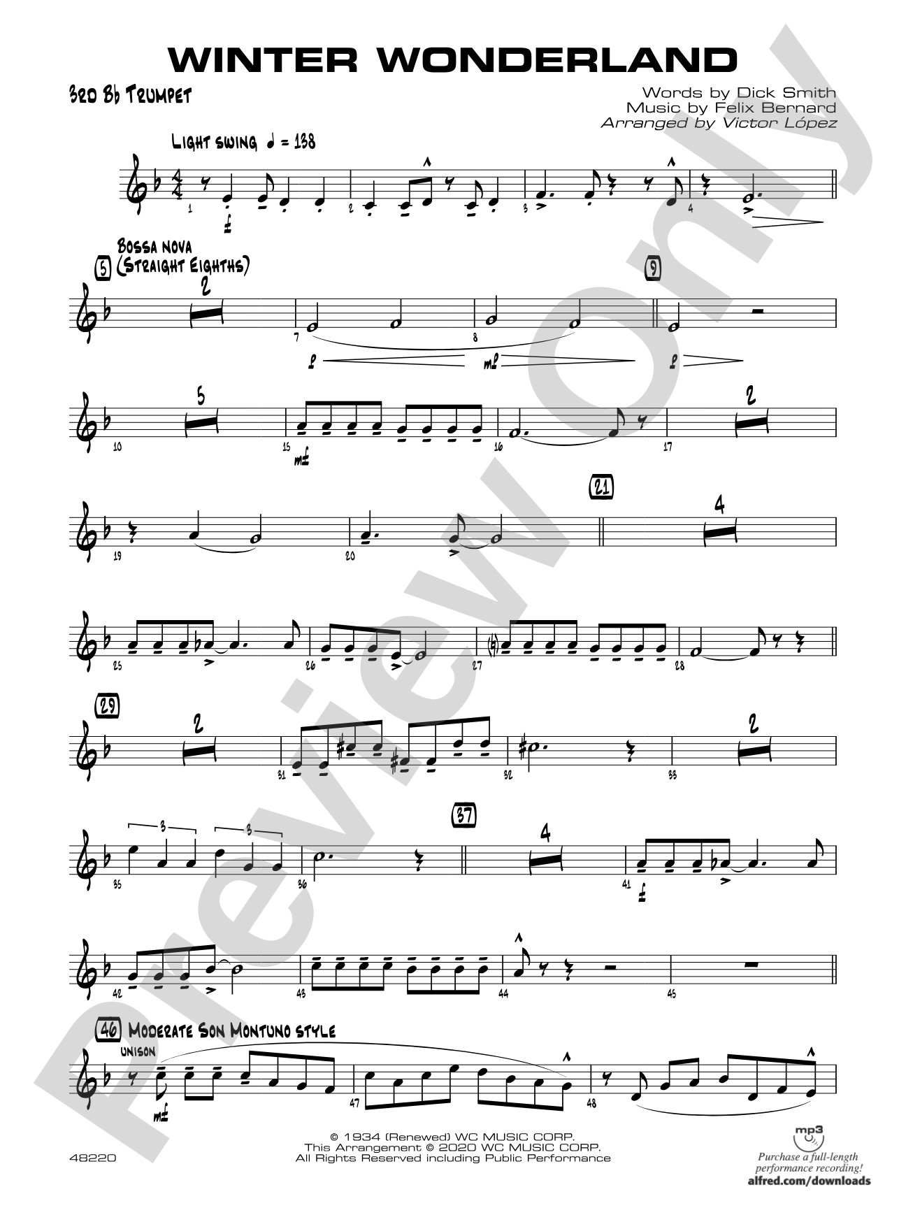 Winter Wonderland: 3rd B-flat Trumpet