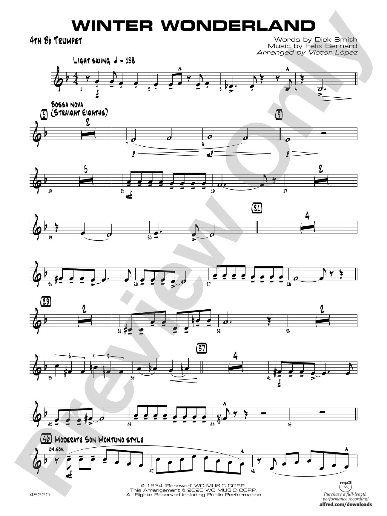 Winter Wonderland: 4th B-flat Trumpet