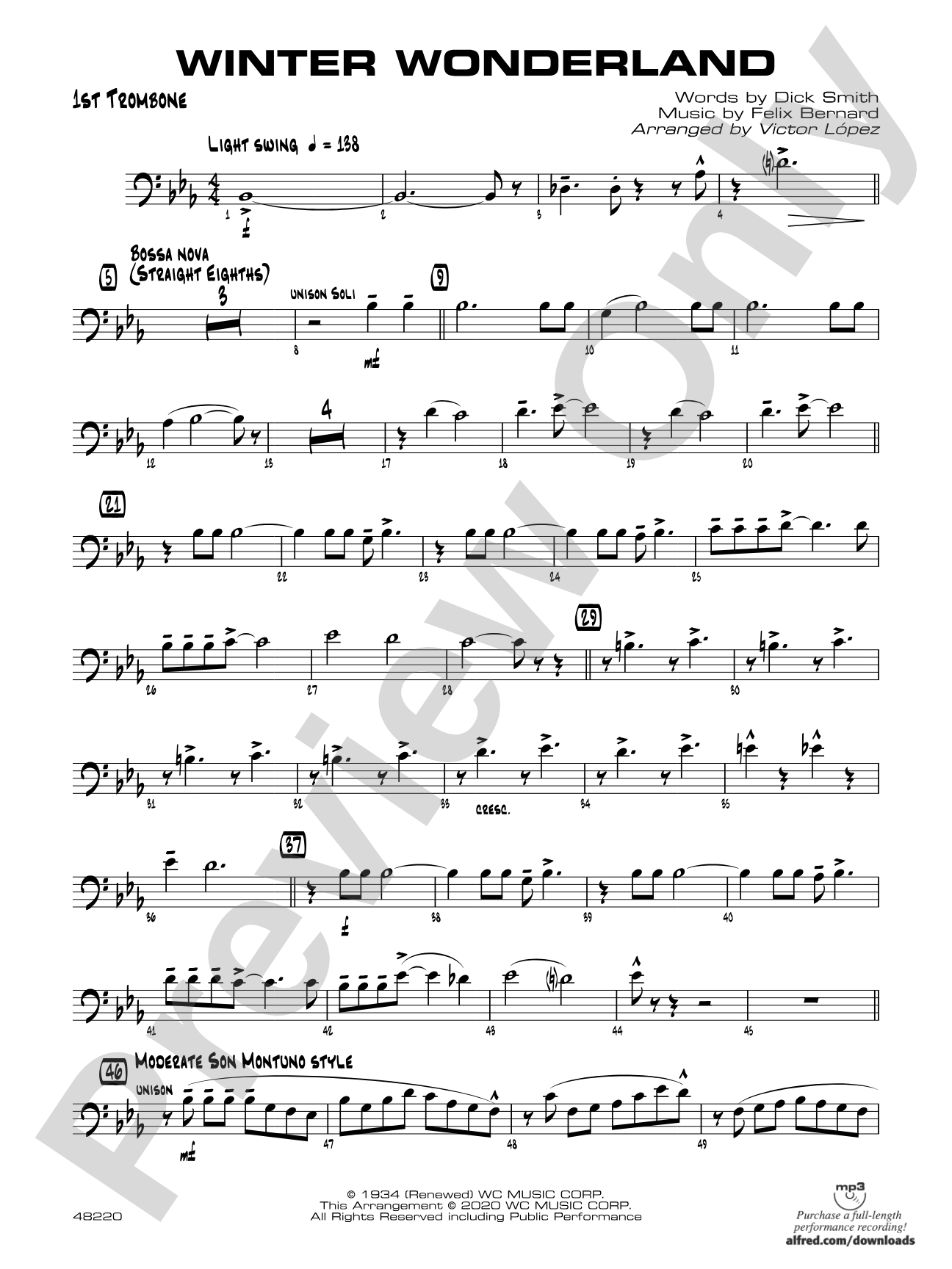 Winter Wonderland: 1st Trombone