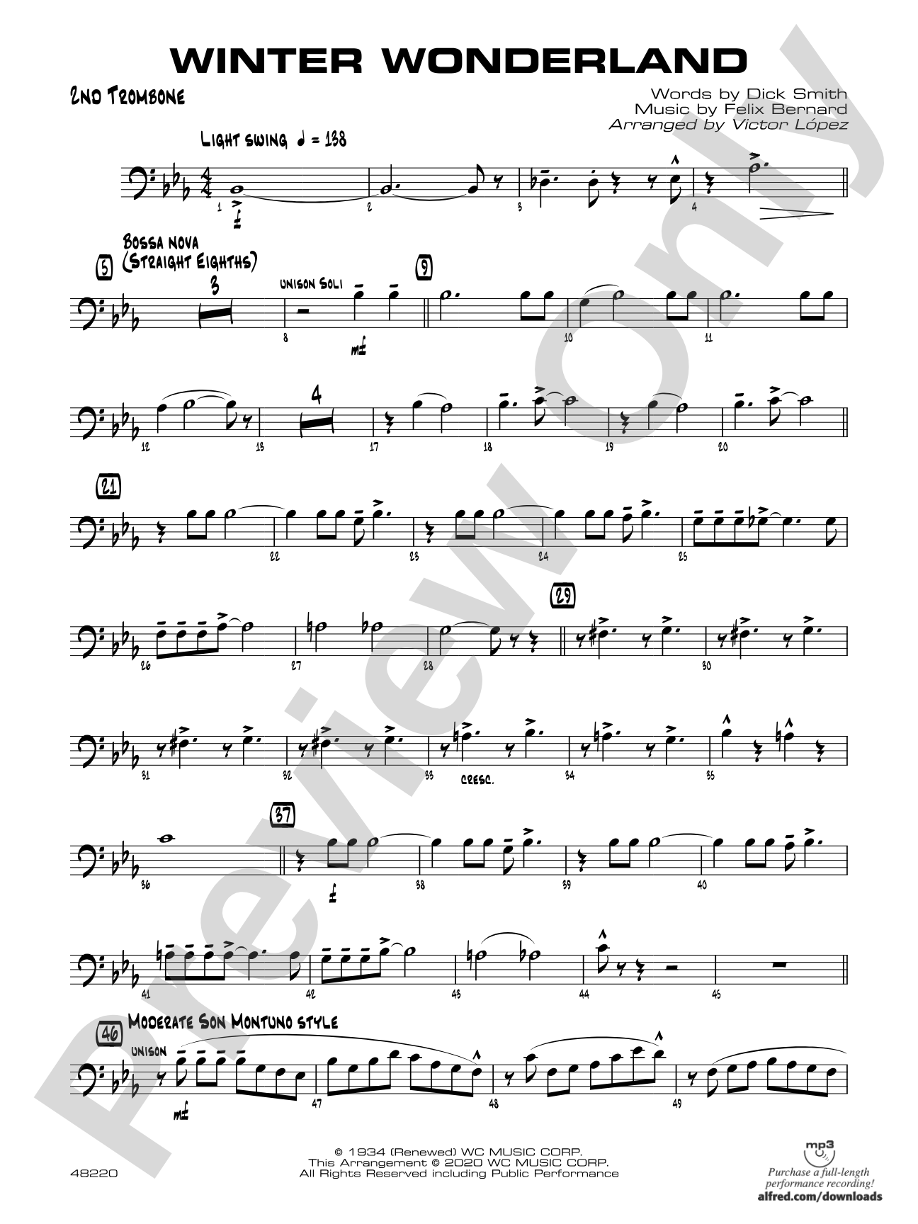 Winter Wonderland: 2nd Trombone