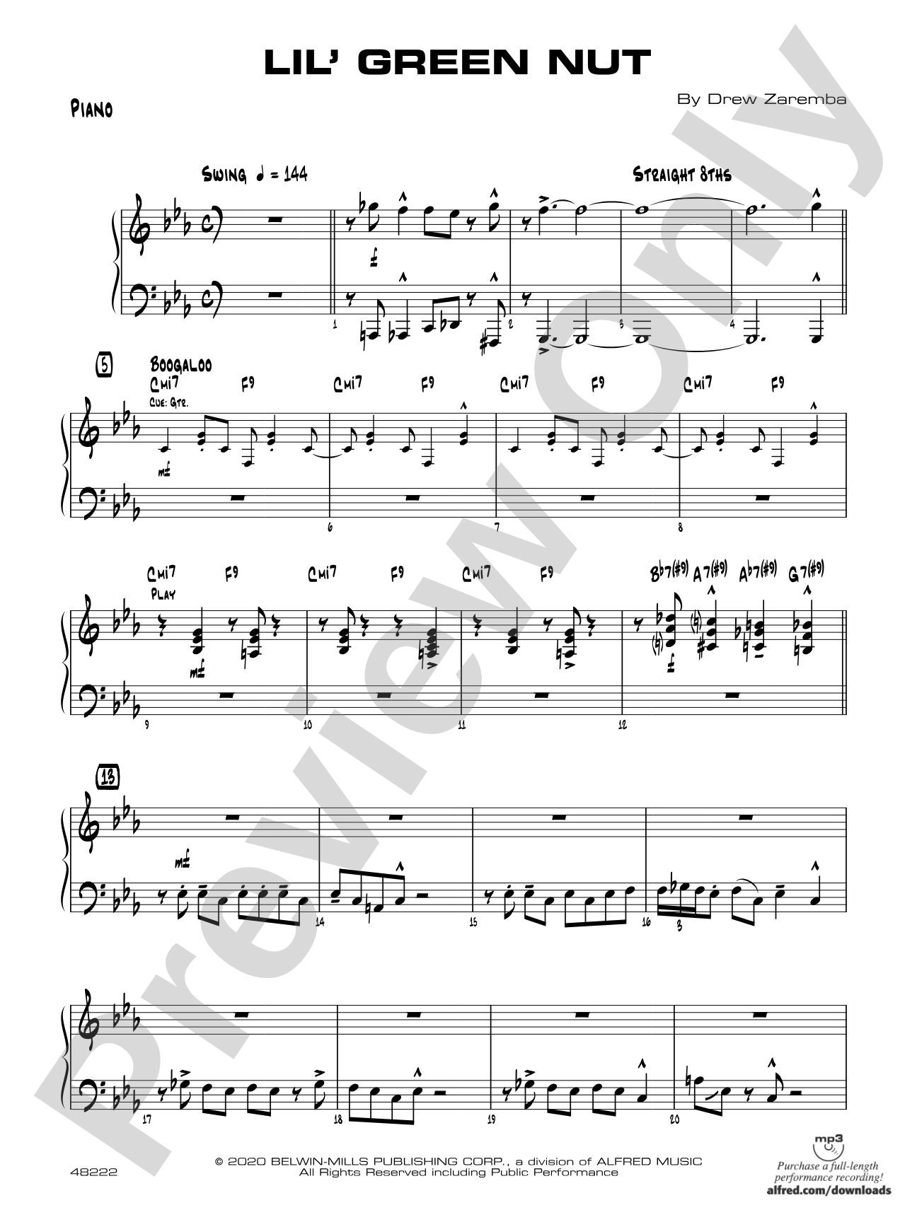 Lil' Green Nut: Piano Accompaniment