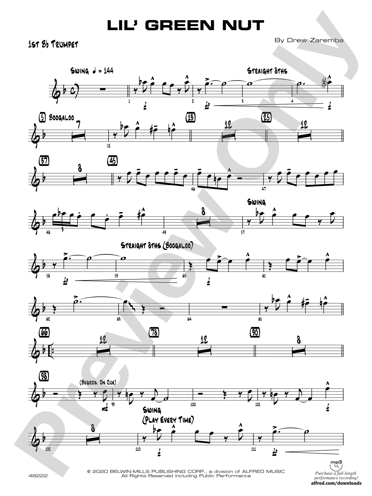 Lil' Green Nut: 1st B-flat Trumpet