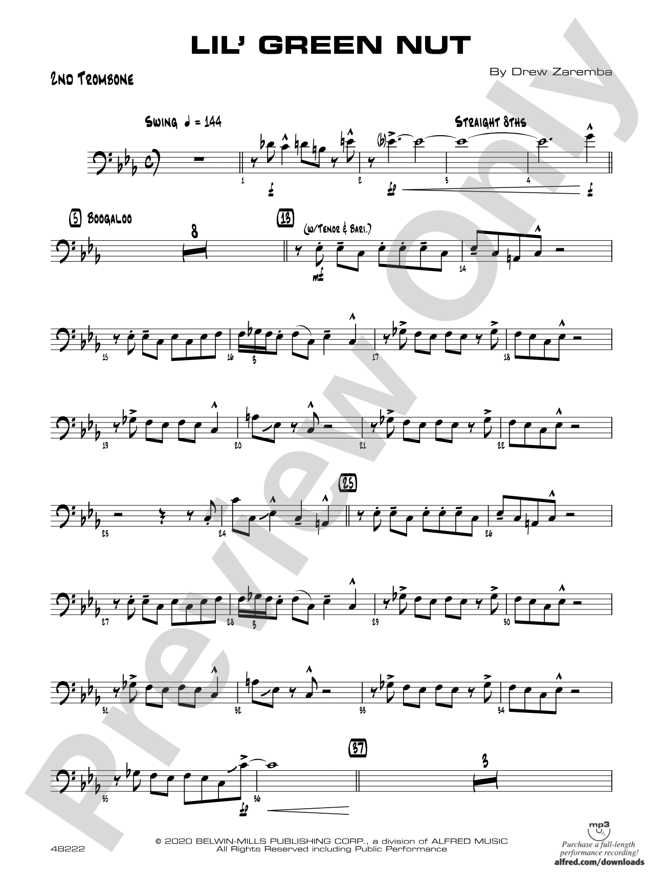 Lil' Green Nut: 2nd Trombone