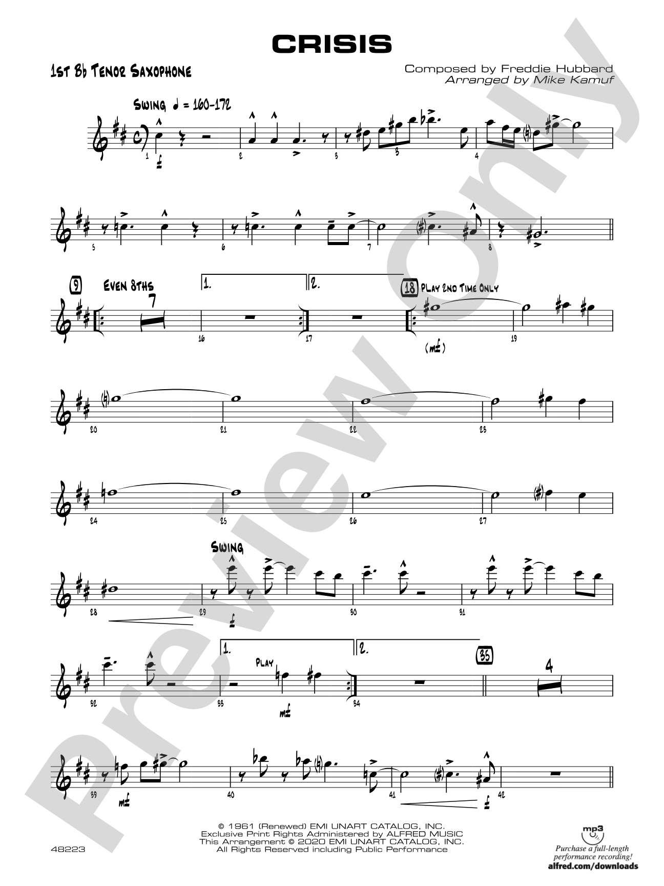 Crisis: B-flat Tenor Saxophone