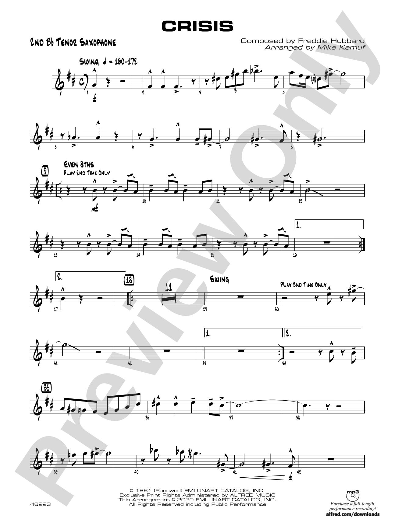 Crisis: 2nd B-flat Tenor Saxophone