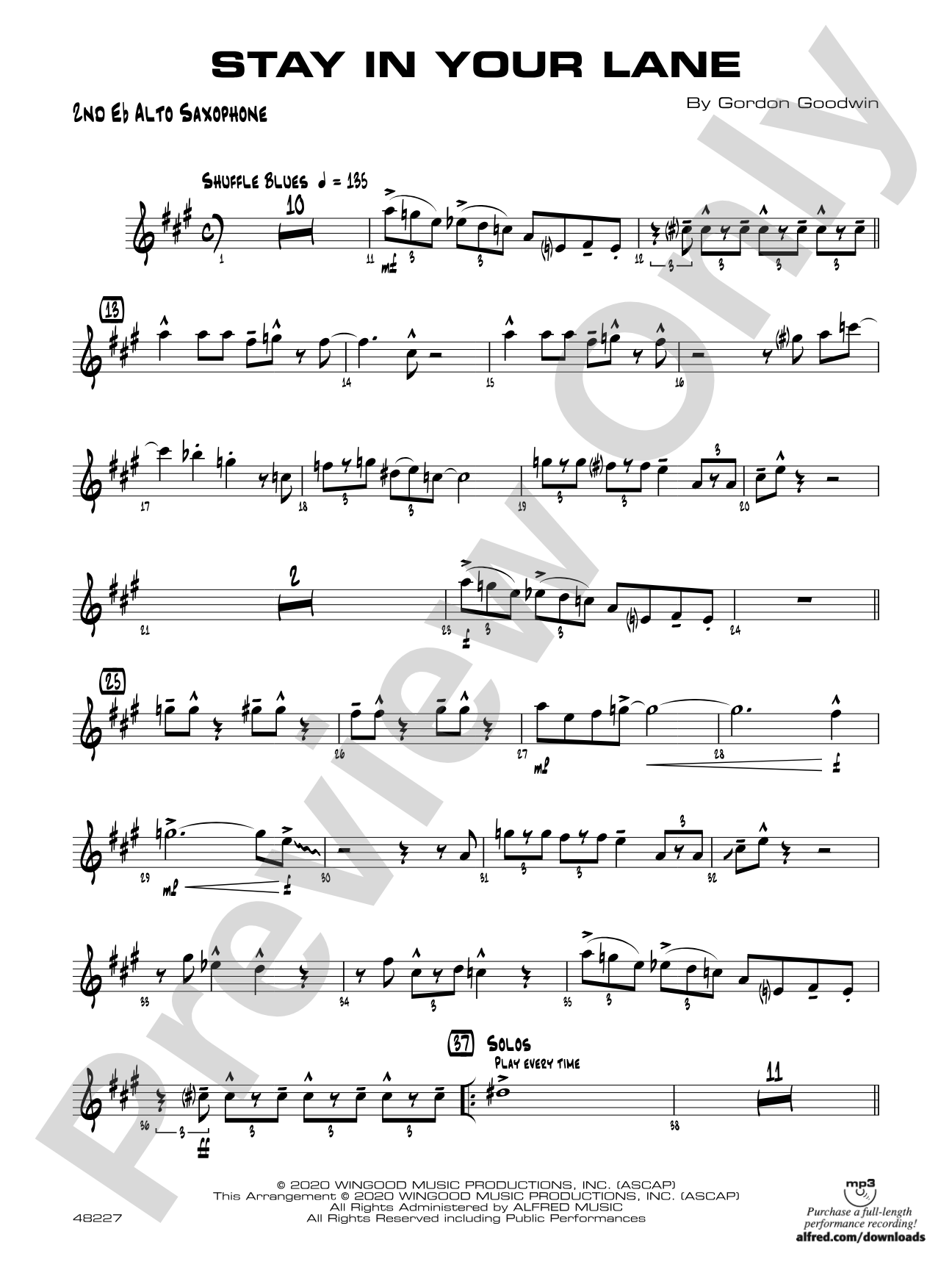 Stay in Your Lane: 2nd E-flat Alto Saxophone