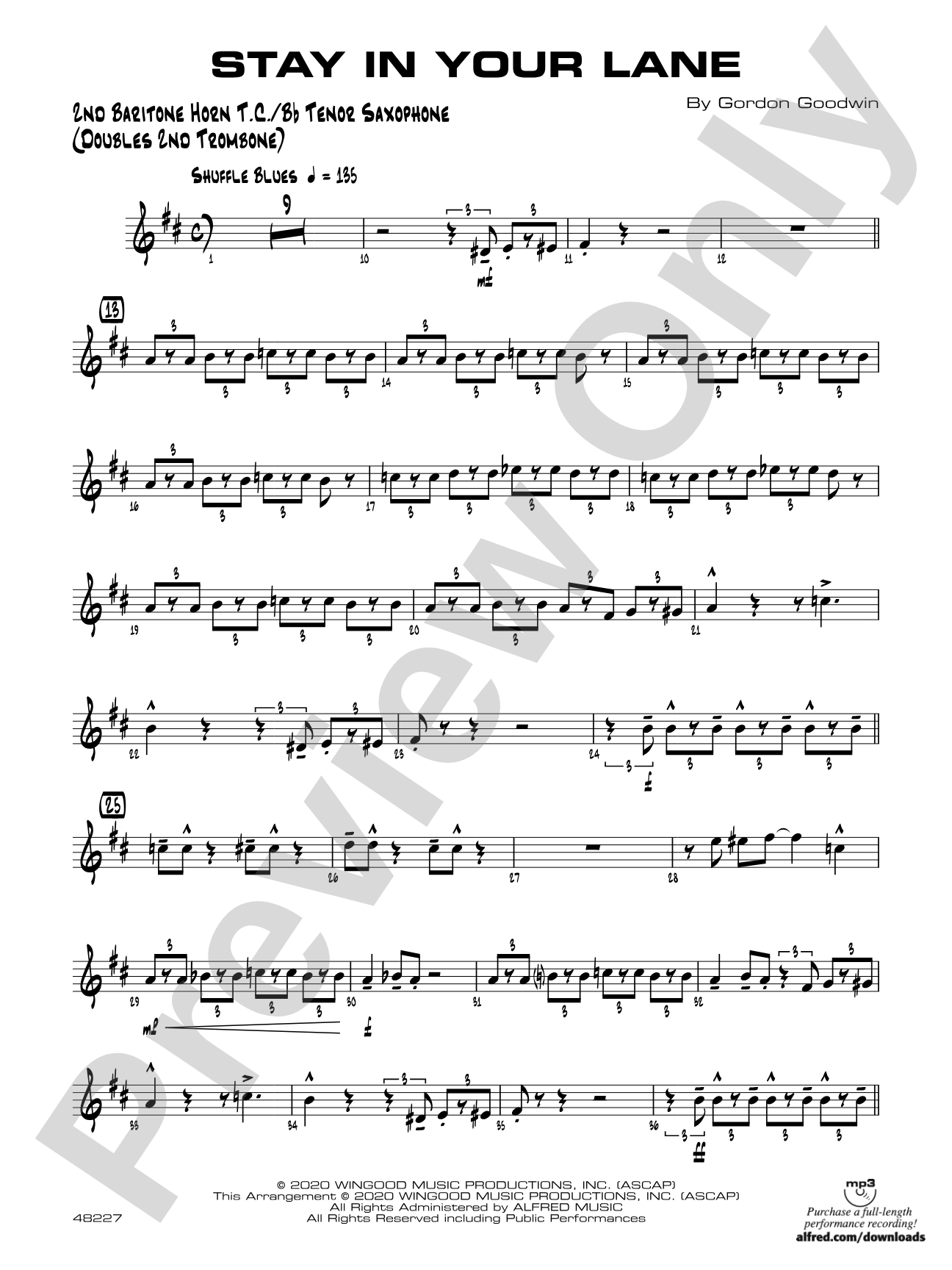 Stay in Your Lane: 2nd Baritone T.C.