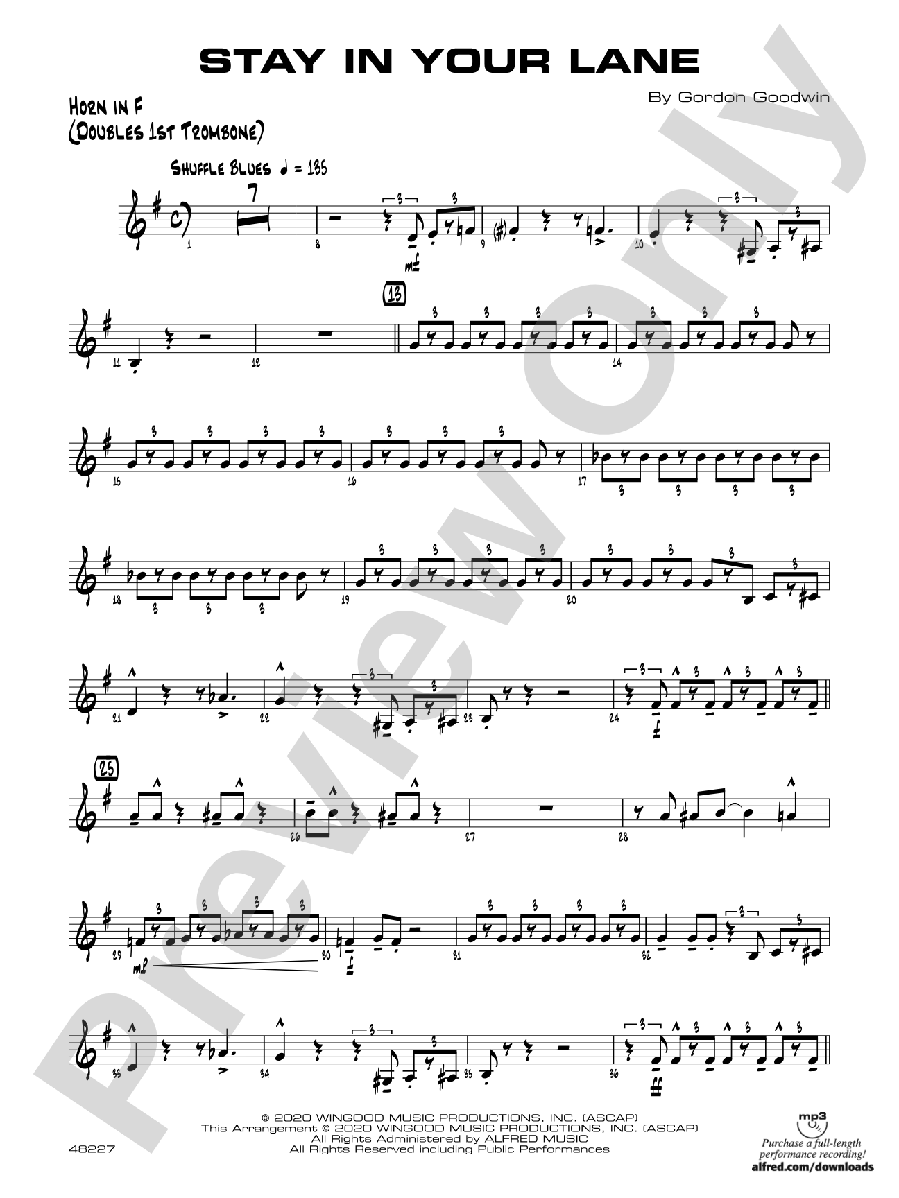 Stay in Your Lane: 1st F Horn