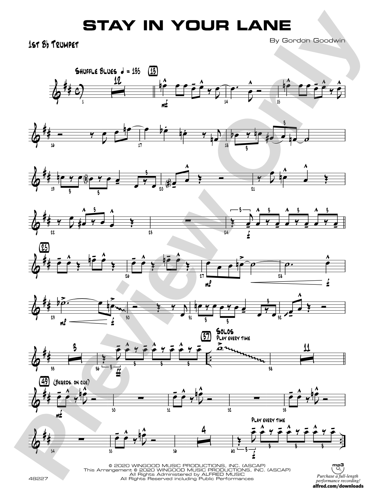 Stay in Your Lane: 1st B-flat Trumpet