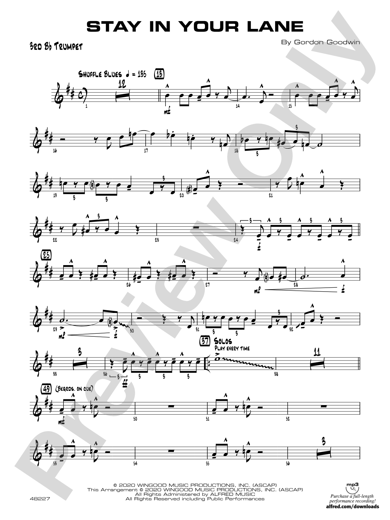 Stay in Your Lane: 3rd B-flat Trumpet