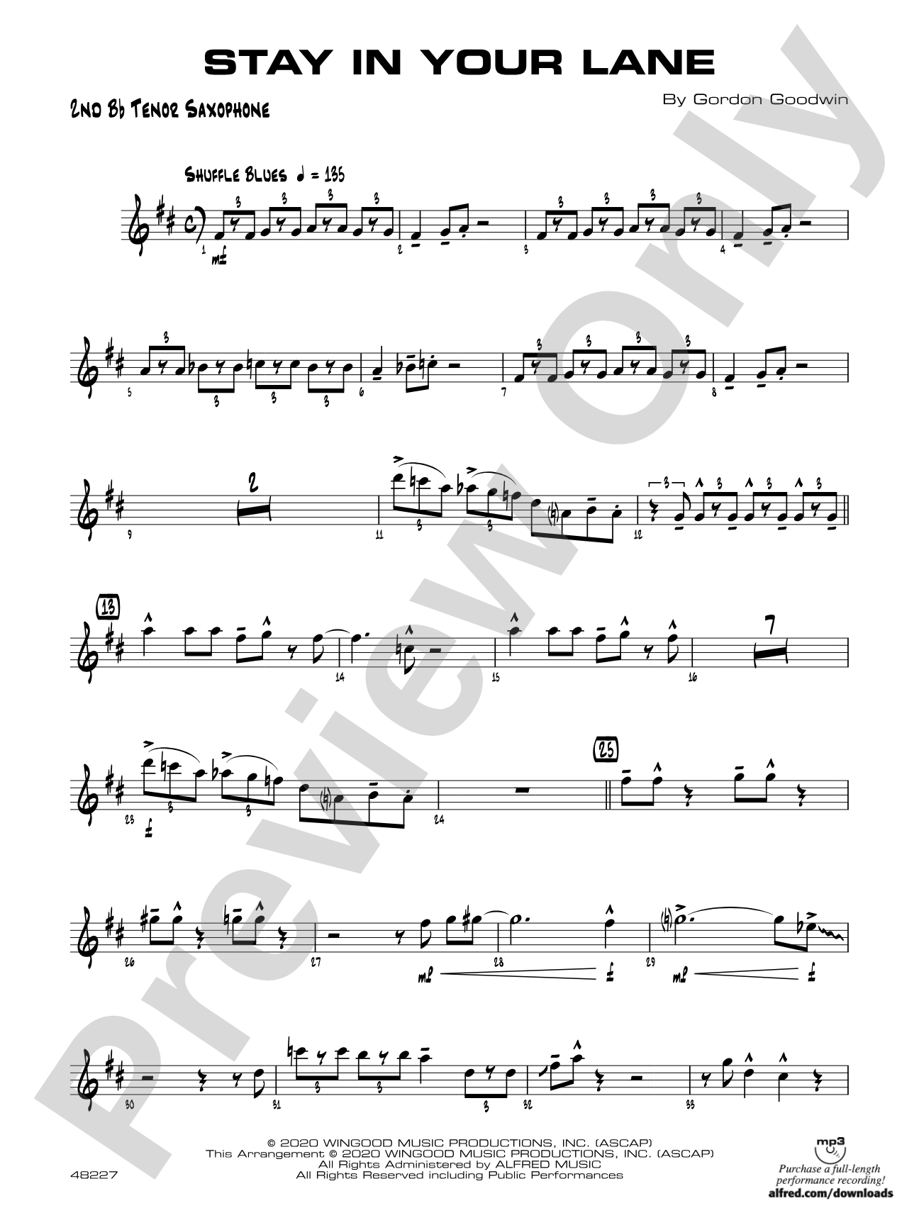 Stay in Your Lane: 2nd B-flat Tenor Saxophone