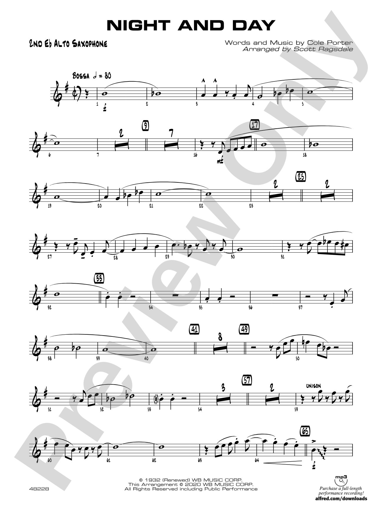 Night and Day: 2nd E-flat Alto Saxophone