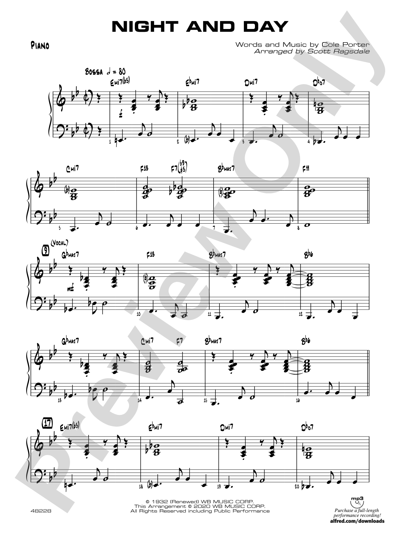 Night and Day: Piano Accompaniment