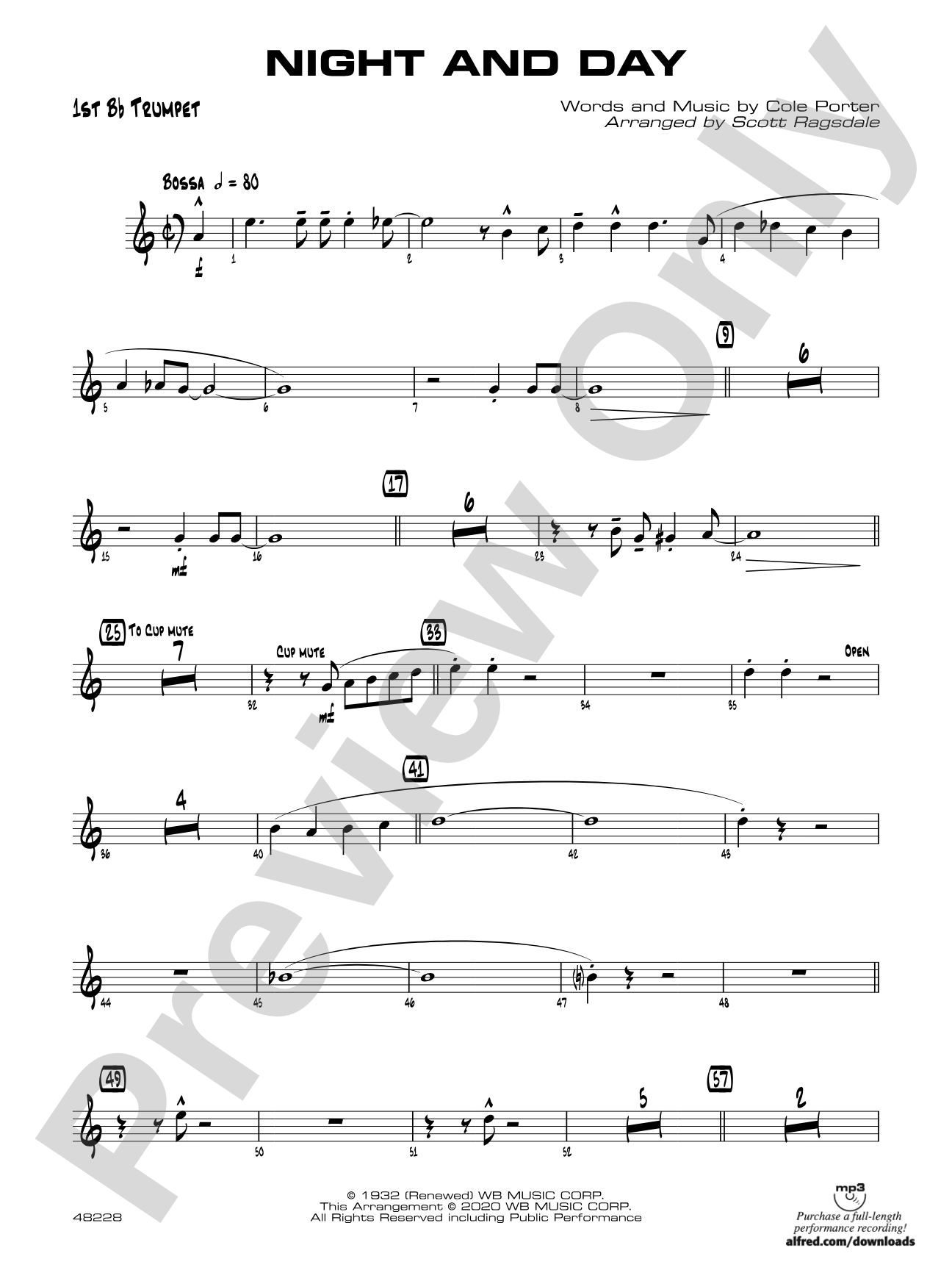 Night and Day: 1st B-flat Trumpet