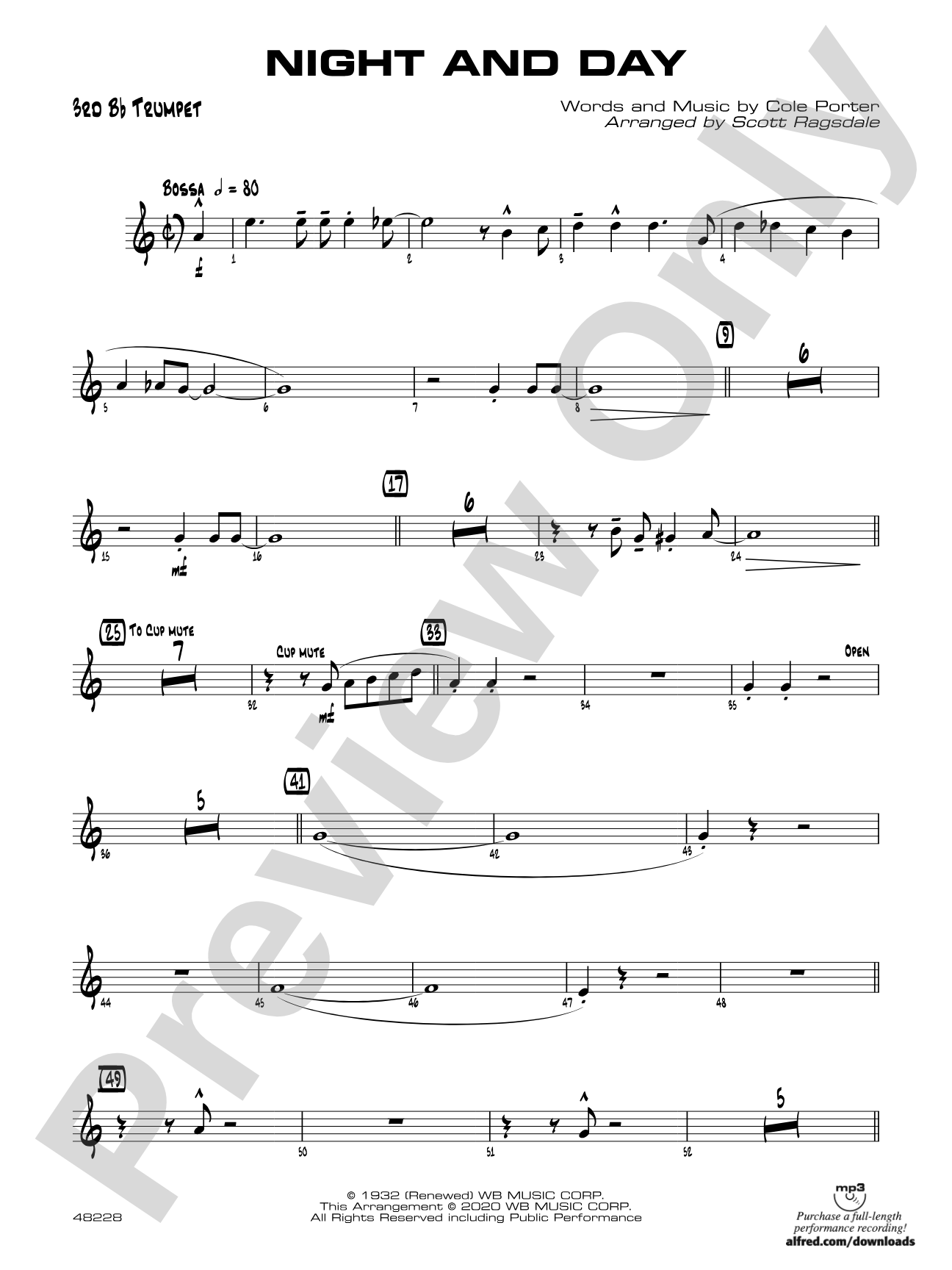 Night and Day: 3rd B-flat Trumpet
