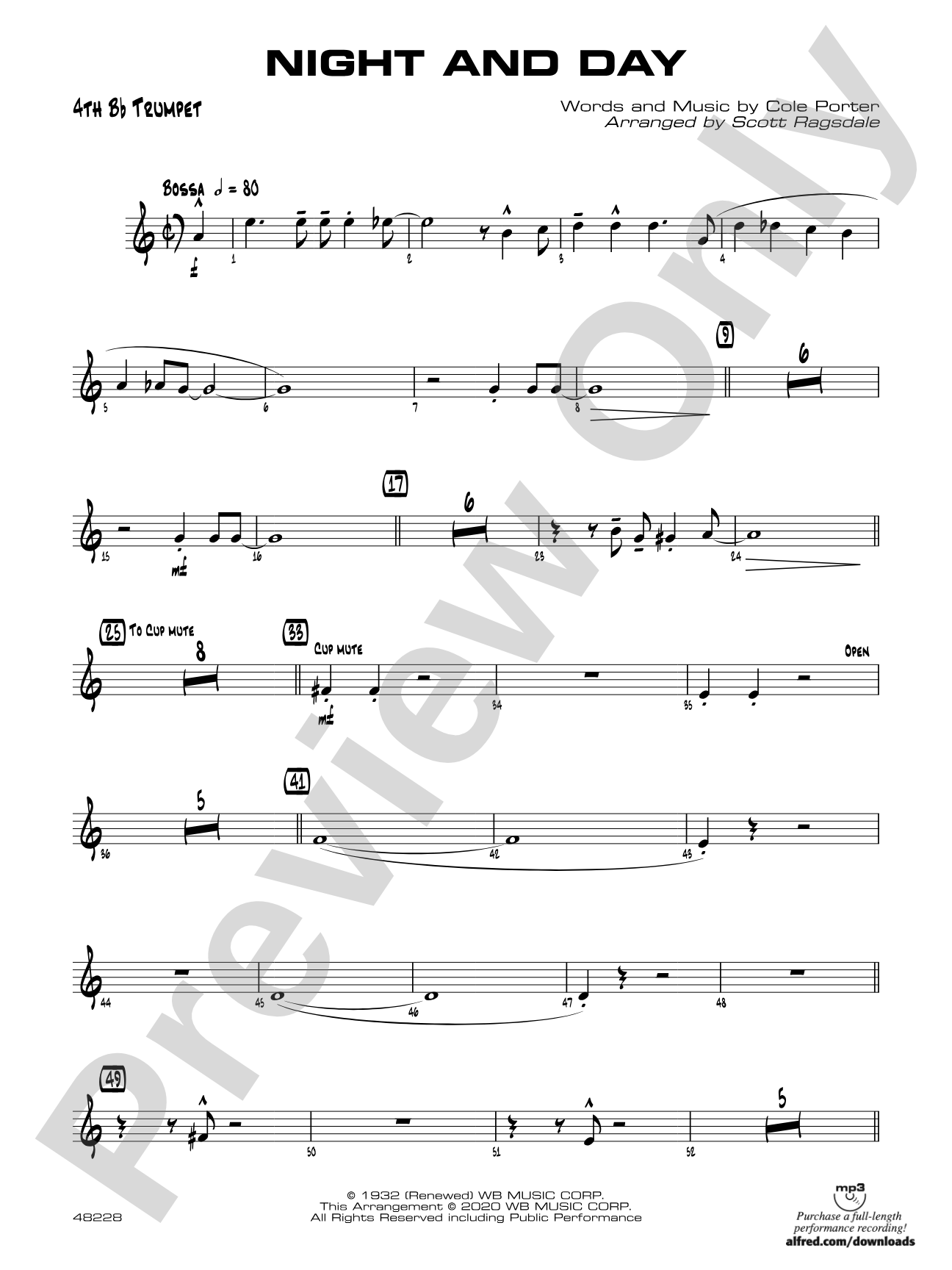 Night and Day: 4th B-flat Trumpet