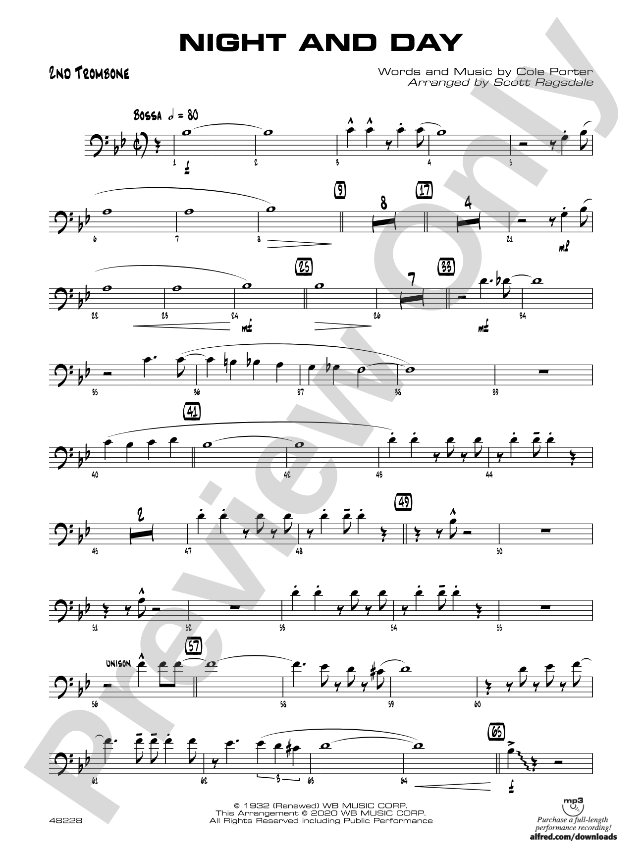 Night and Day: 2nd Trombone