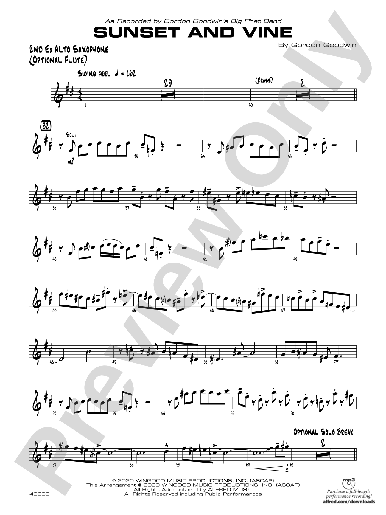 Sunset and Vine: 2nd E-flat Alto Saxophone