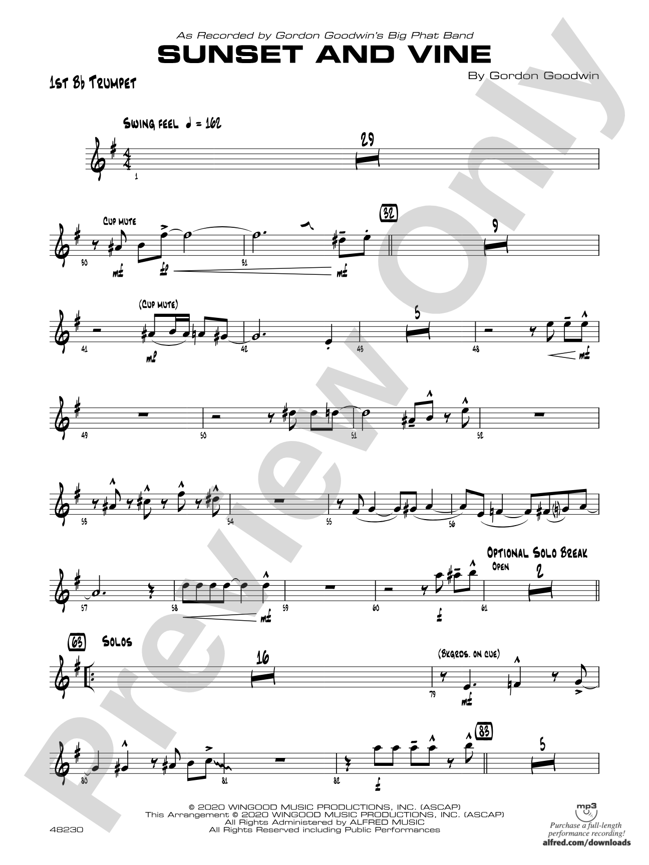 Sunset and Vine: 1st B-flat Trumpet