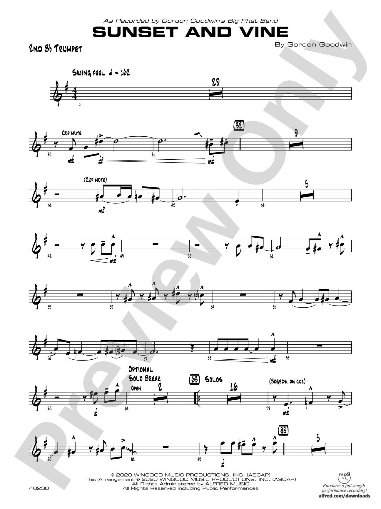 Sunset and Vine: 2nd B-flat Trumpet