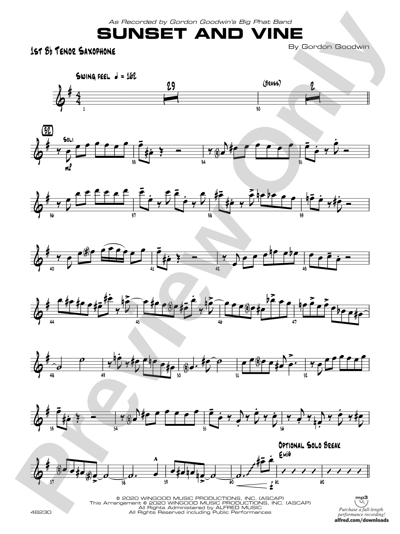 Sunset and Vine: B-flat Tenor Saxophone