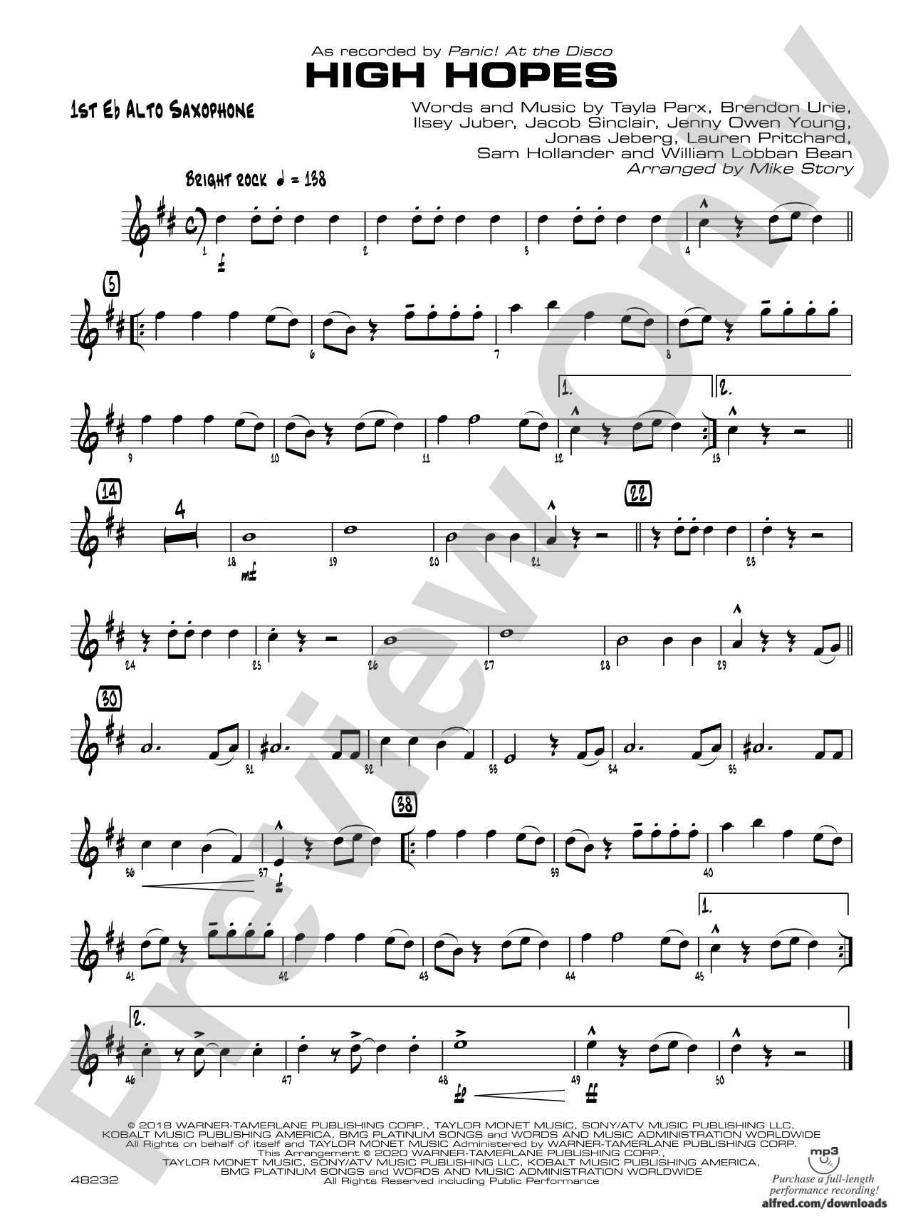 High Hopes: E-flat Alto Saxophone