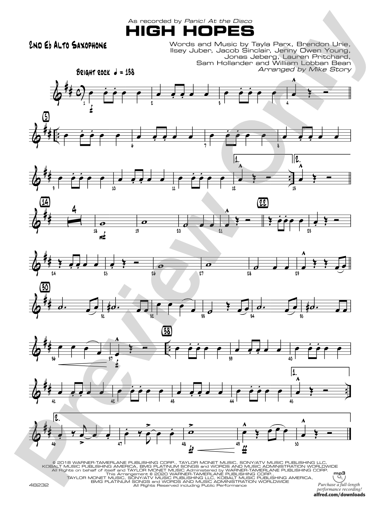 High Hopes: 2nd E-flat Alto Saxophone