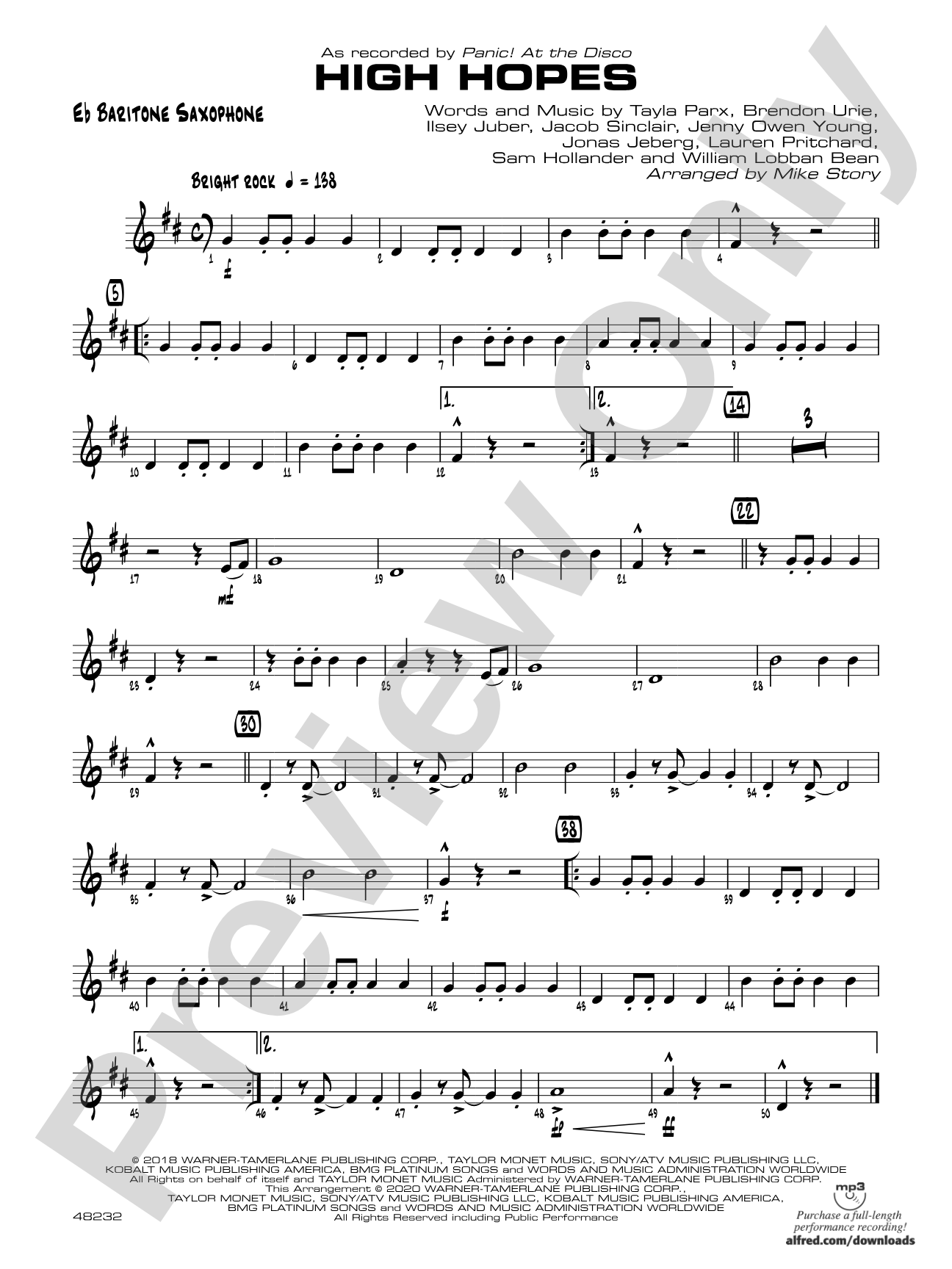 High Hopes: E-flat Baritone Saxophone