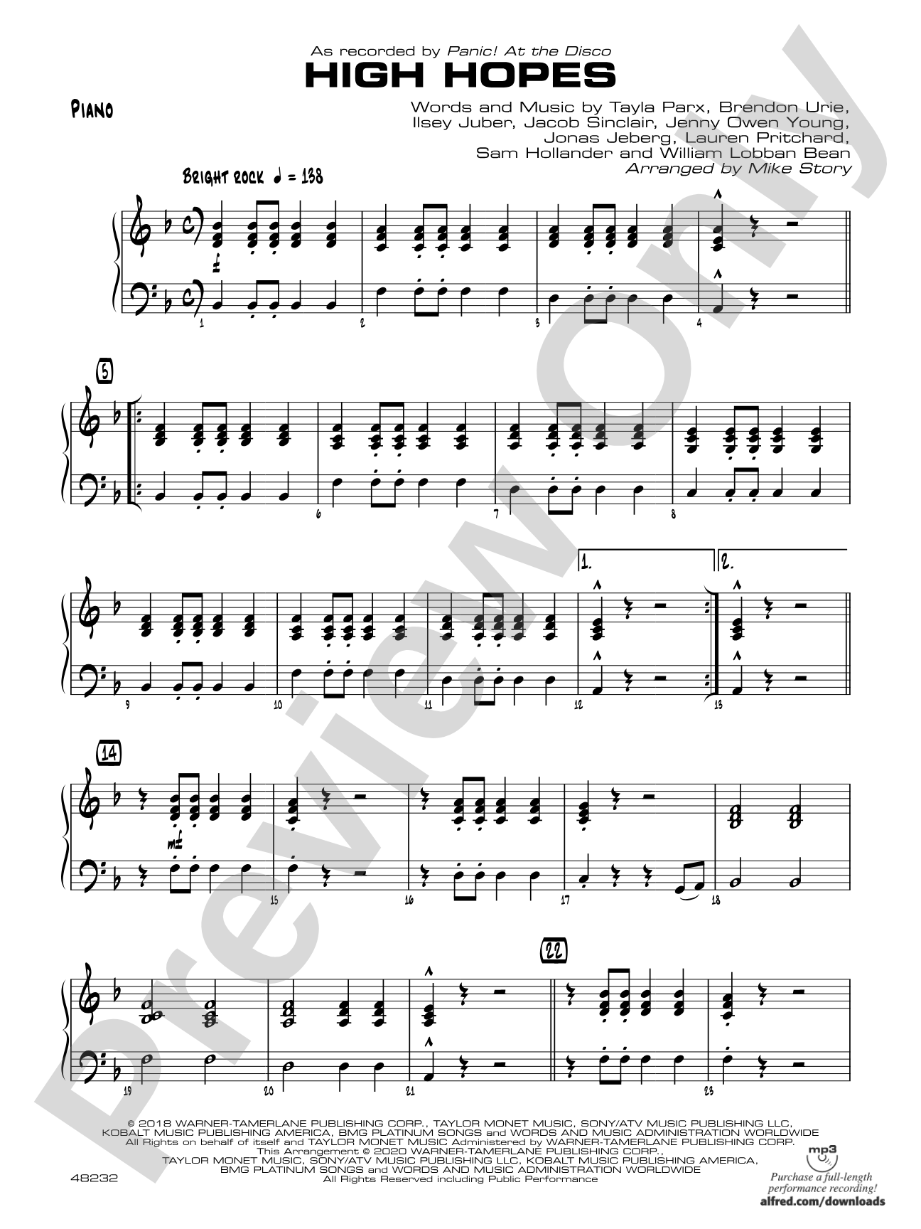 High Hopes: Piano Accompaniment