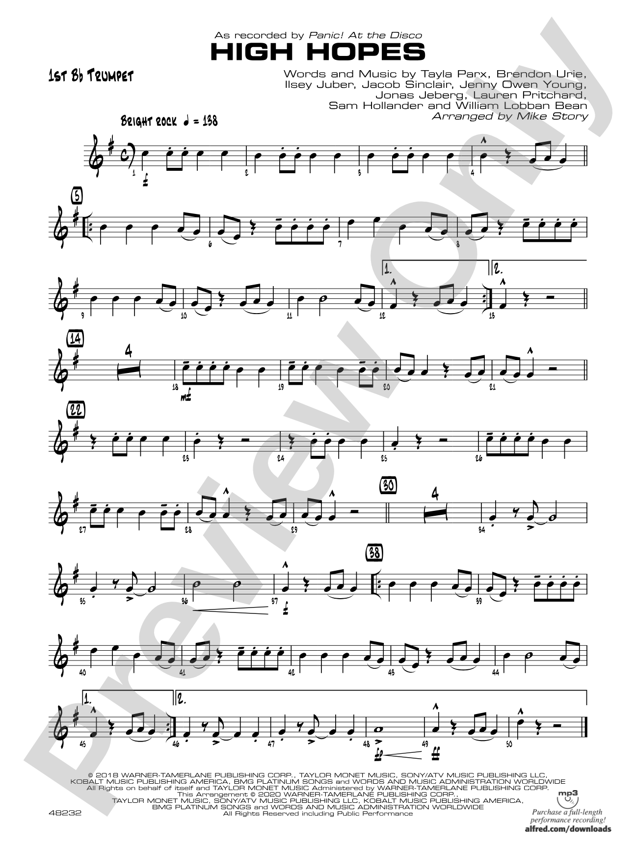High Hopes: 1st B-flat Trumpet