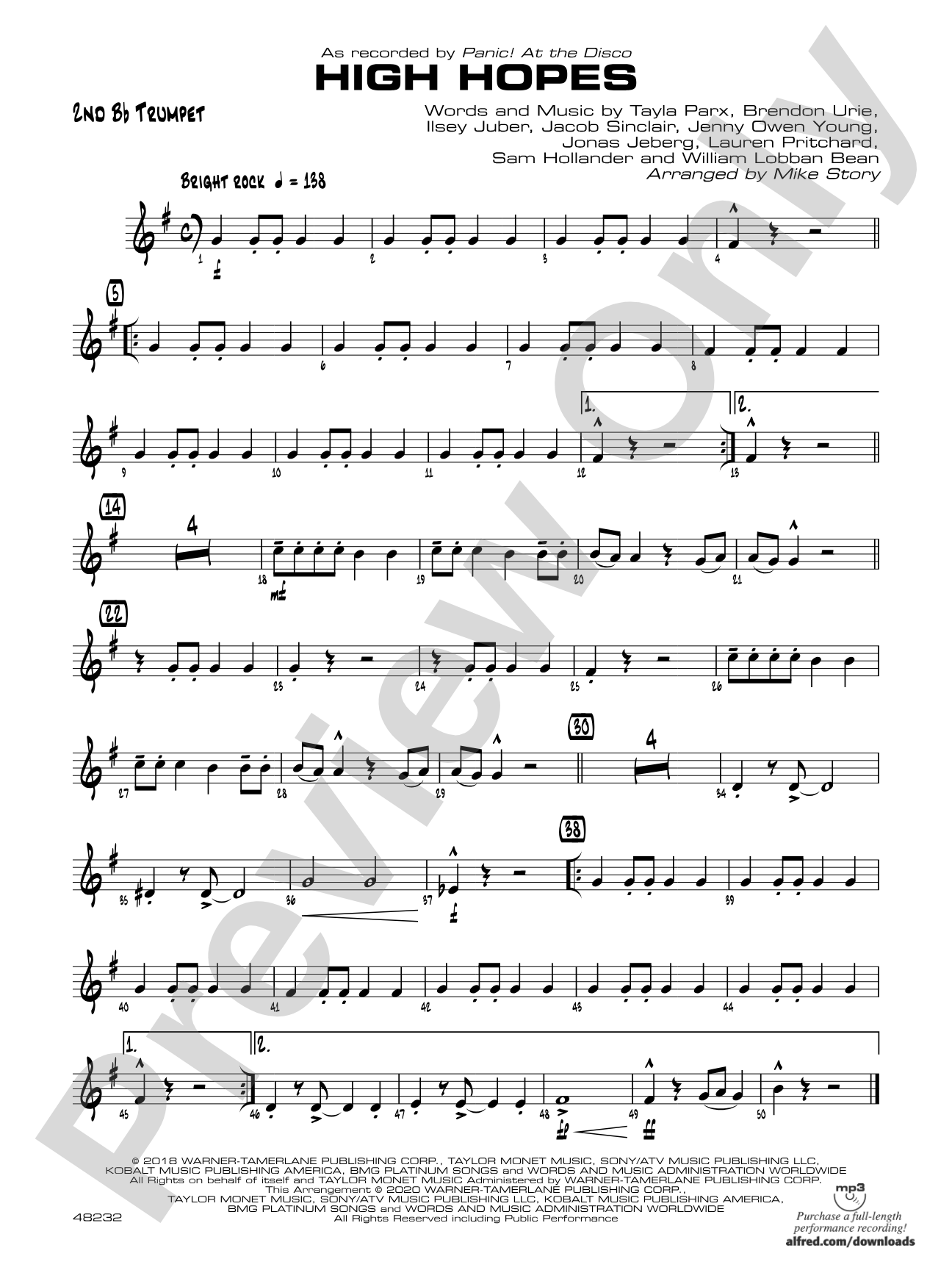 High Hopes: 2nd B-flat Trumpet
