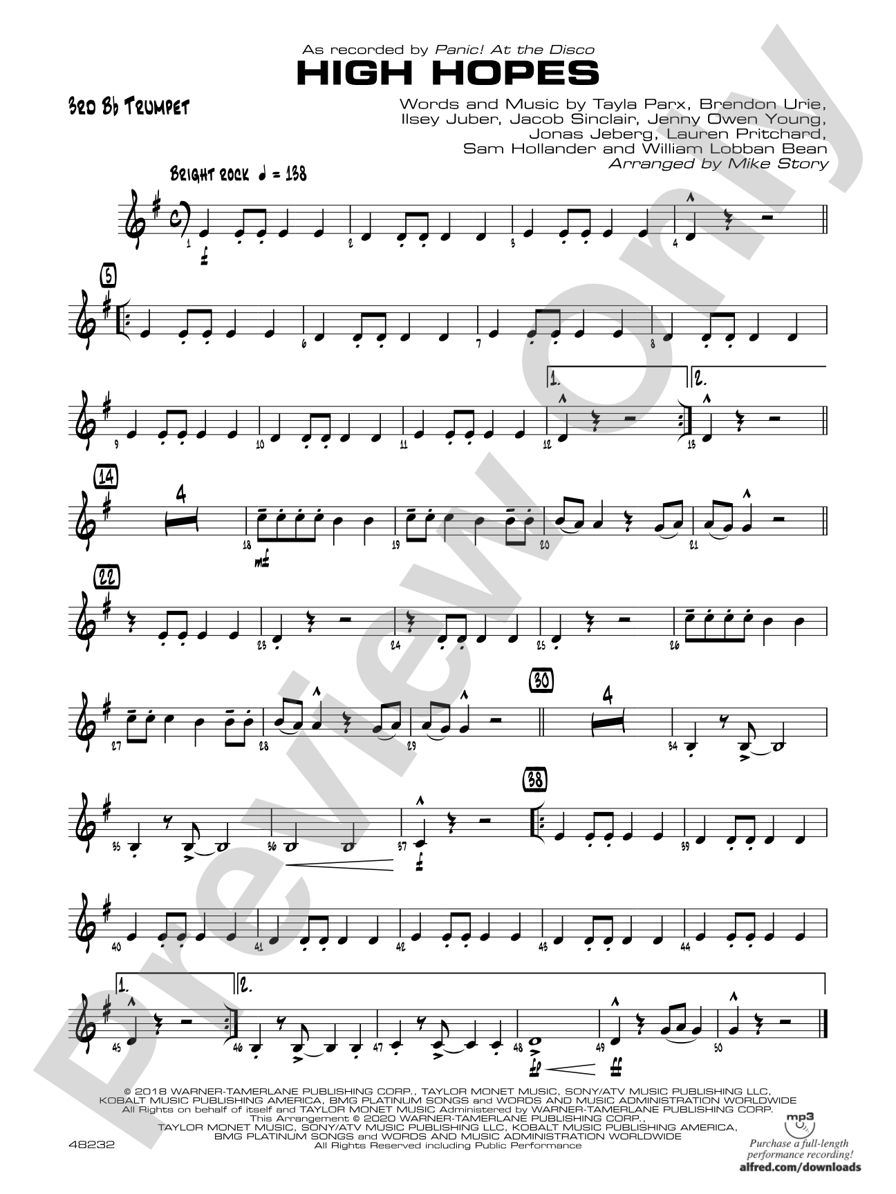 High Hopes: 3rd B-flat Trumpet