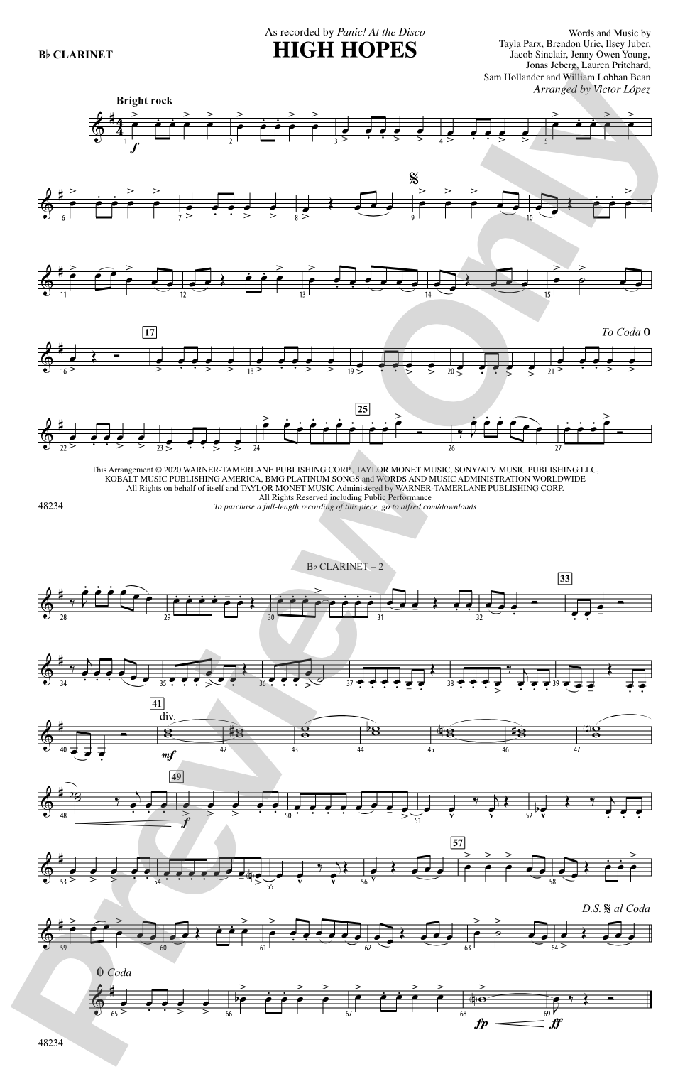 High Hopes: 1st B-flat Clarinet