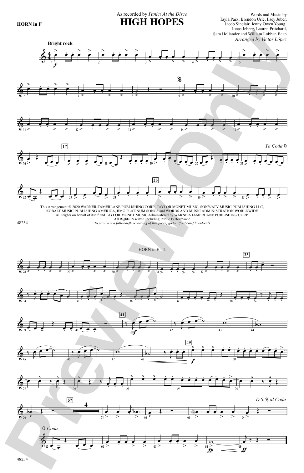 High Hopes: 1st F Horn