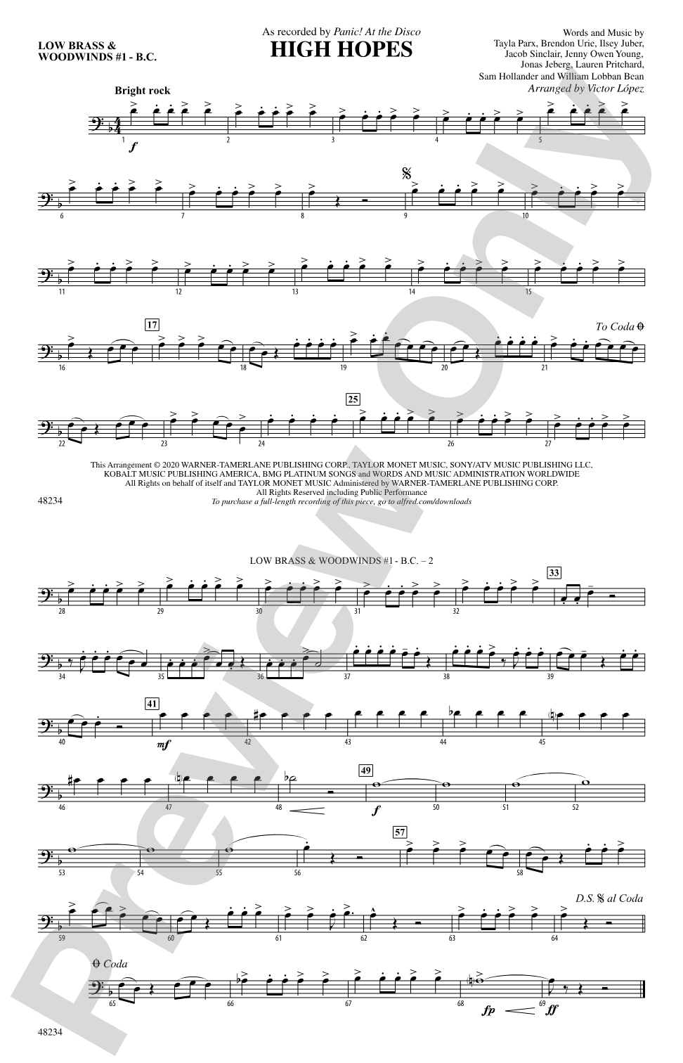 High Hopes: Low Brass & Woodwinds #1 - Bass Clef