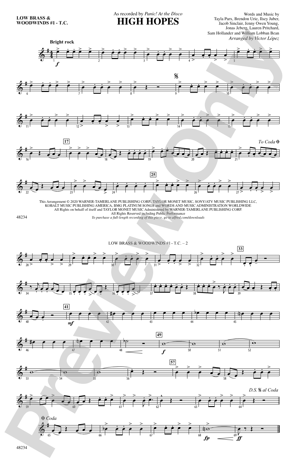 High Hopes: Low Brass & Woodwinds #1 - Treble Clef