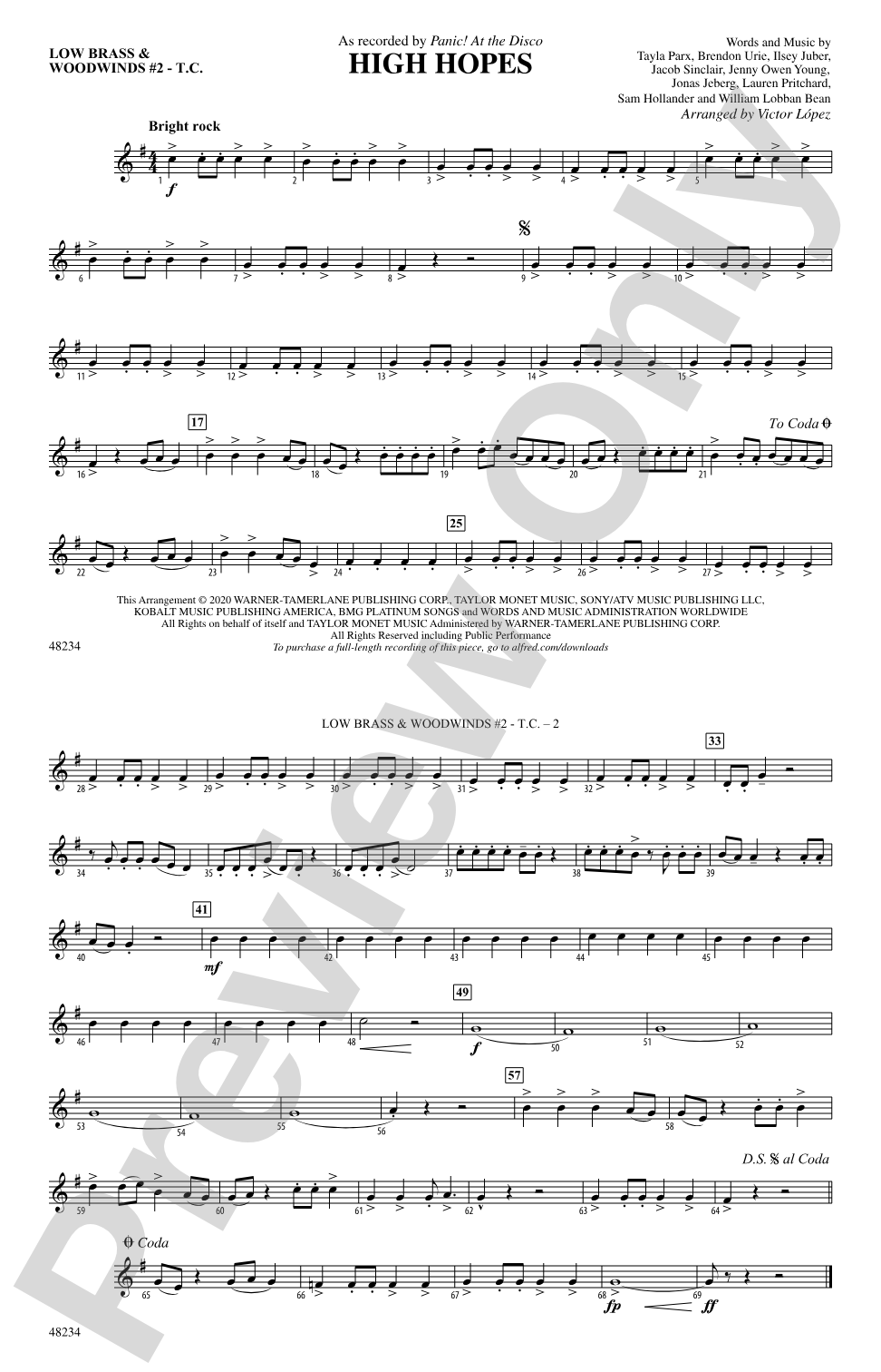 High Hopes: Low Brass & Woodwinds #2 - Treble Clef