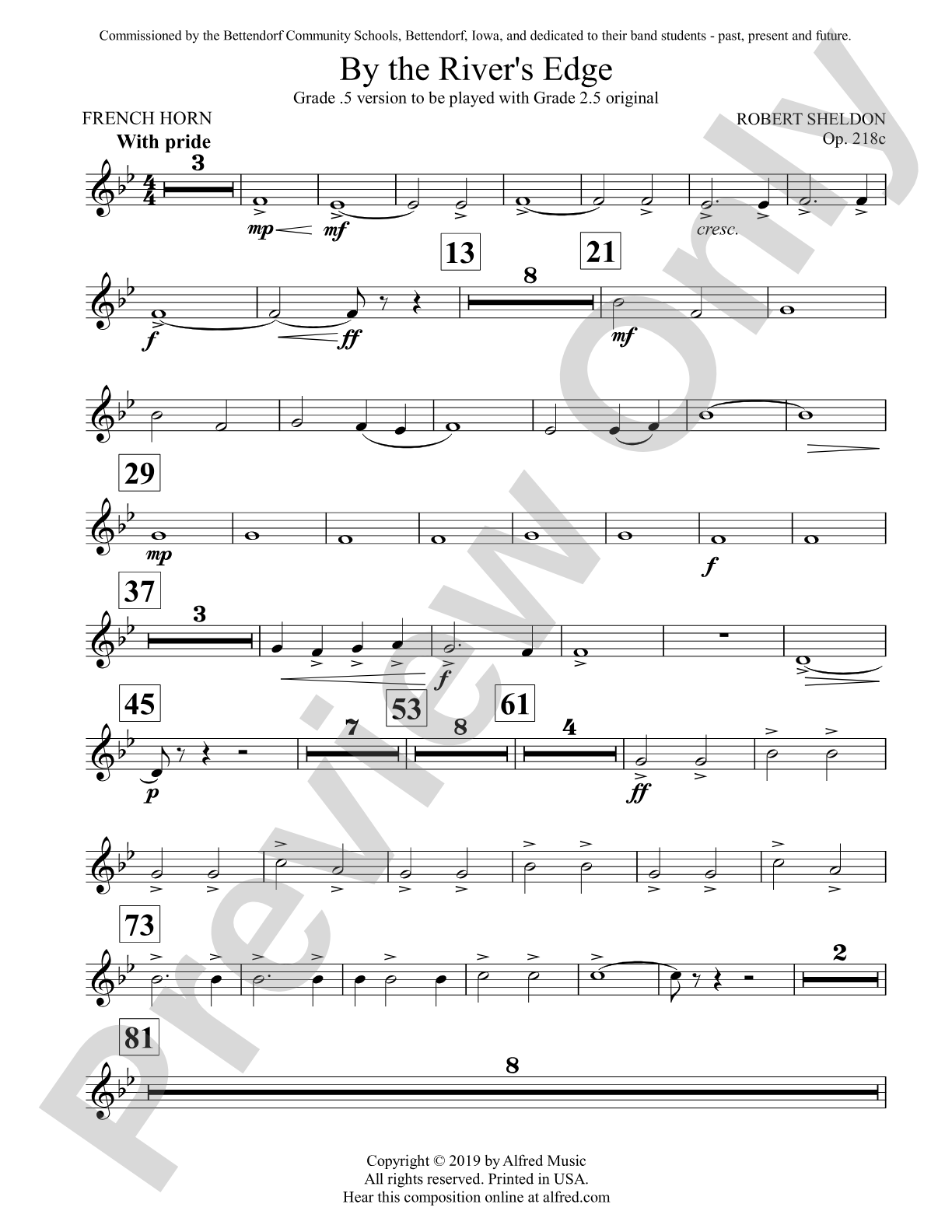 By the River's Edge: 1st F Horn