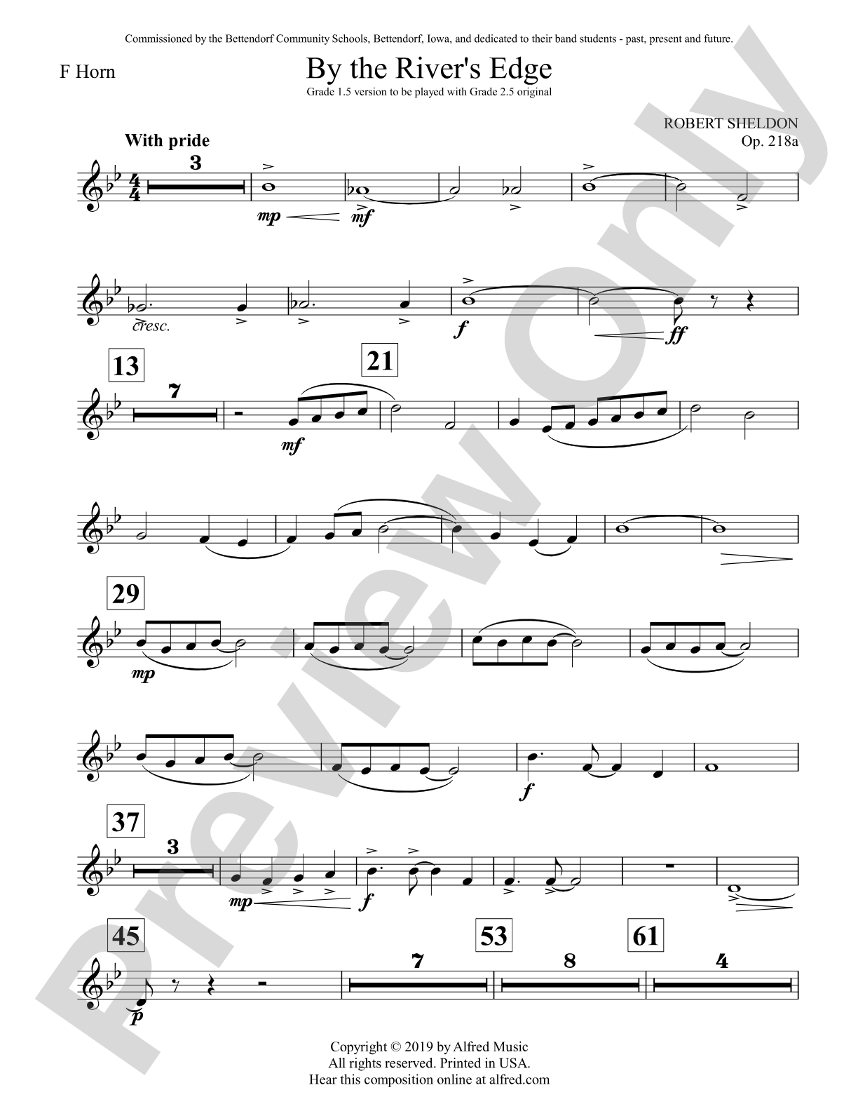 By the River's Edge: 1st F Horn