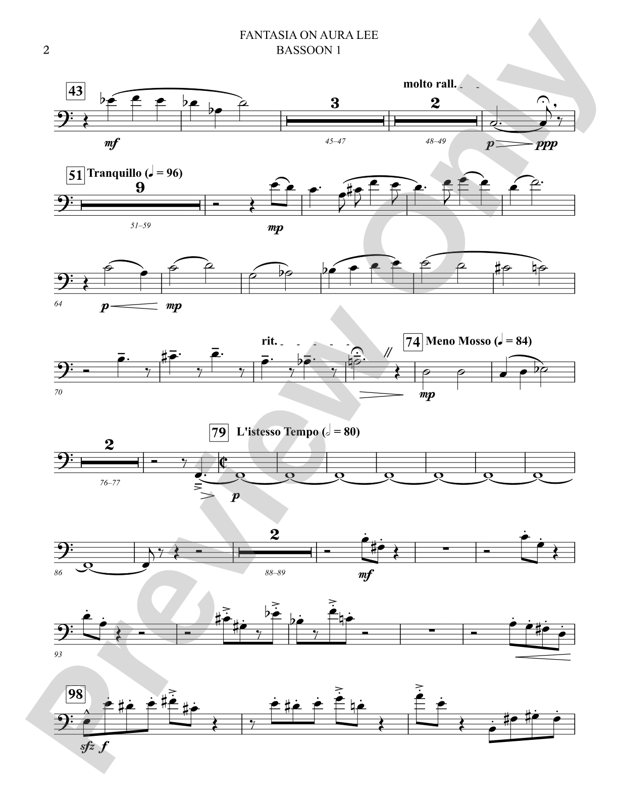 Fantasia on Aura Lee: Bassoon