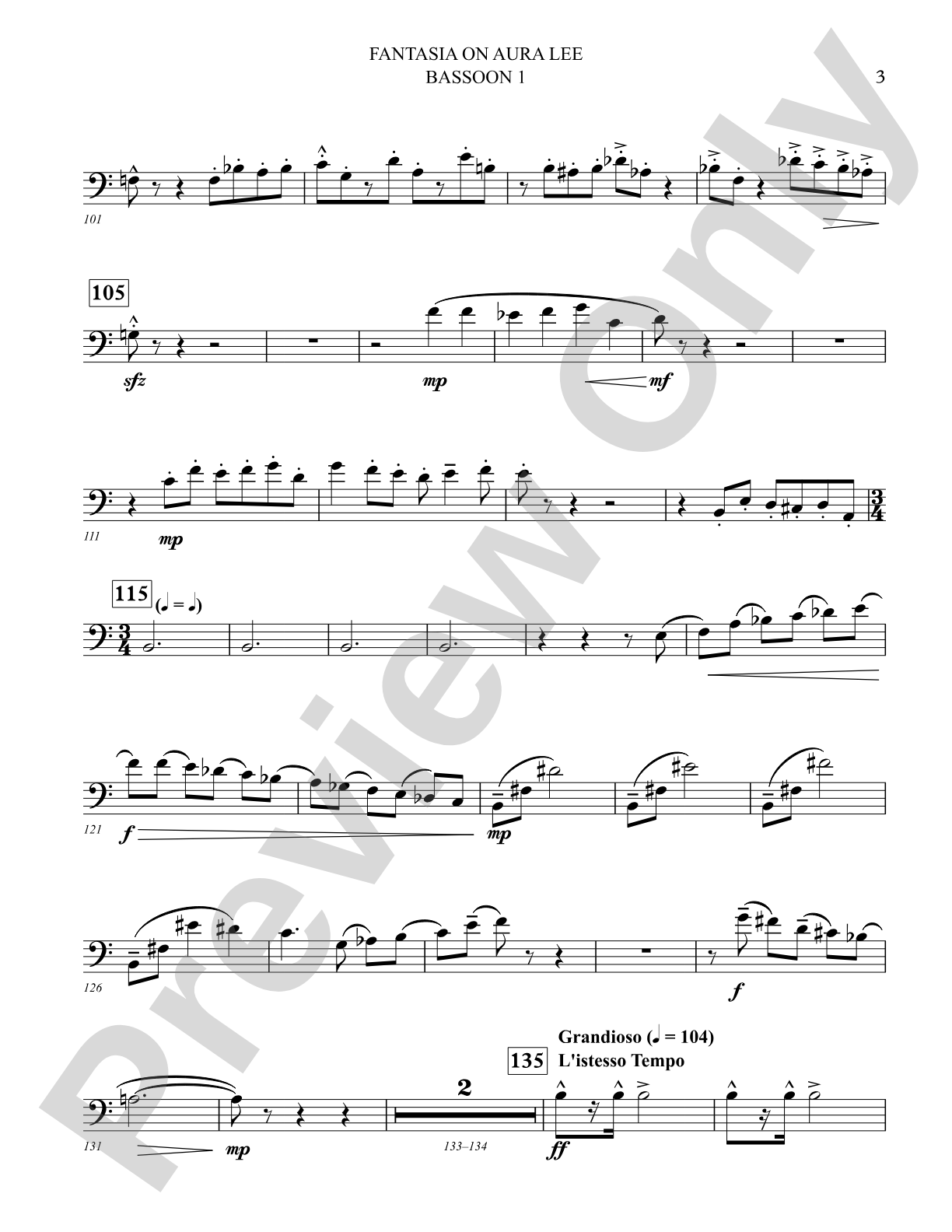 Fantasia on Aura Lee: Bassoon