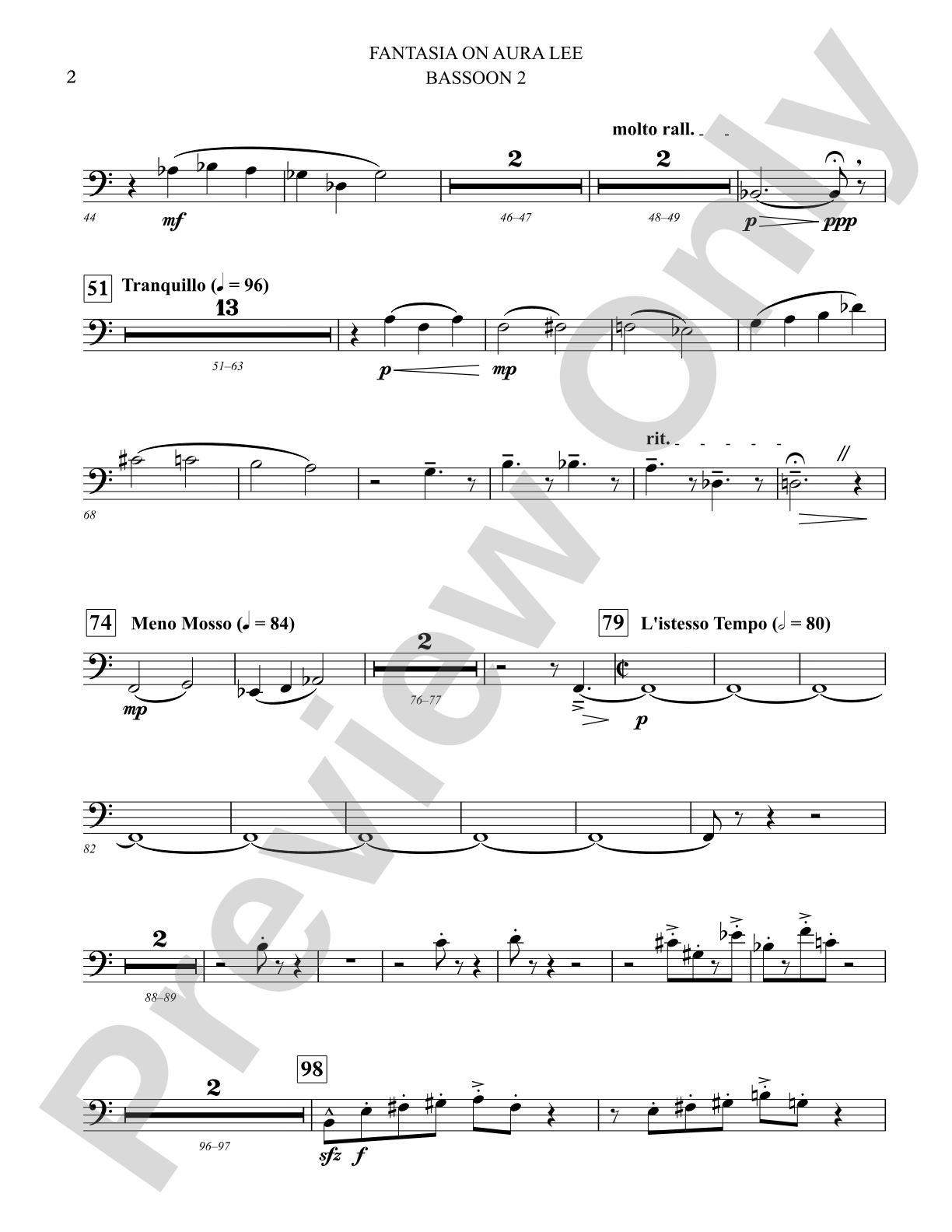 Fantasia on Aura Lee: 2nd Bassoon